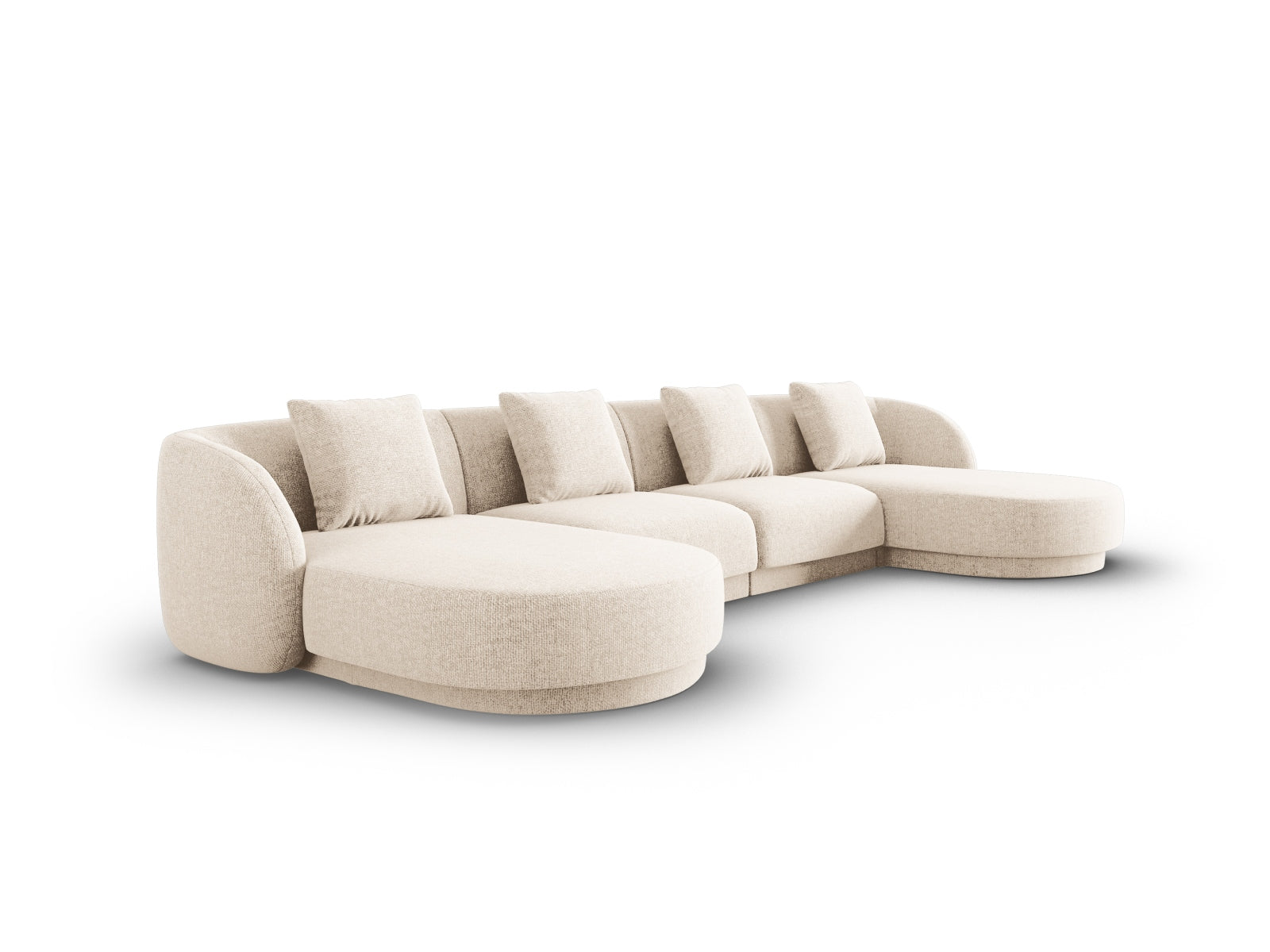 Elegantes Tulum Panoramic Sofa für 5 Personen in sanftem Beige, ideal für stilvolle Wohnräume und entspannte Momente.