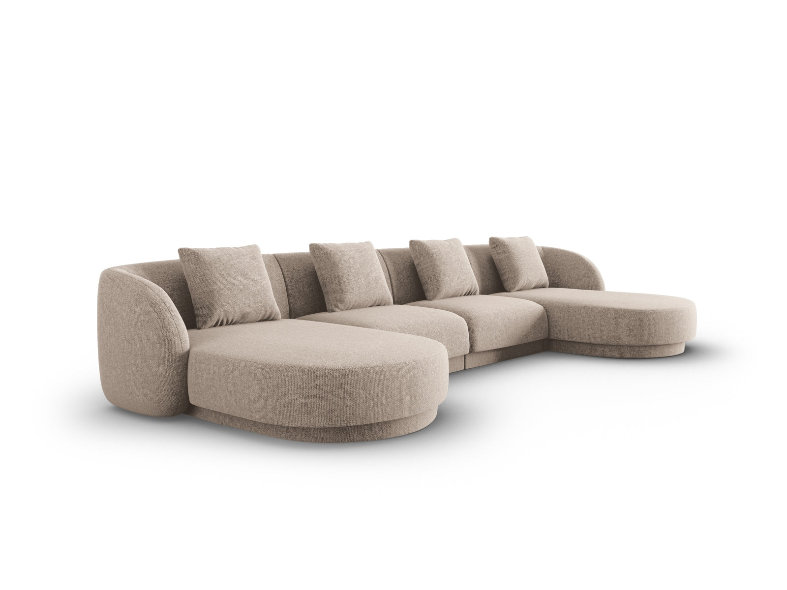 Beige Tulum Panoramic Sofa für 5 Personen, modernes Design von Cosmopolitan, ideal für stilvolle Wohnräume.