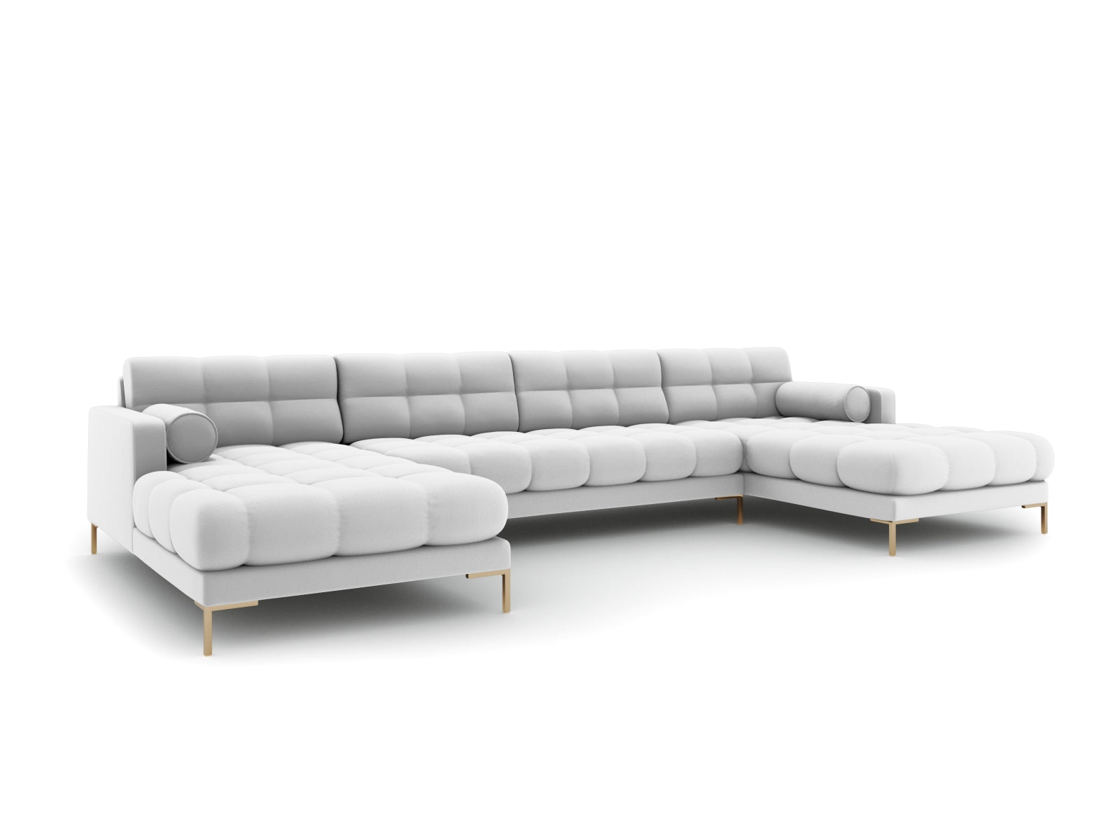 Elegantes 7-Sitzer Ecksofa Bali in hellem Grau, ideal für stilvolle Wohnräume, präsentiert von Cosmopolitan Design.