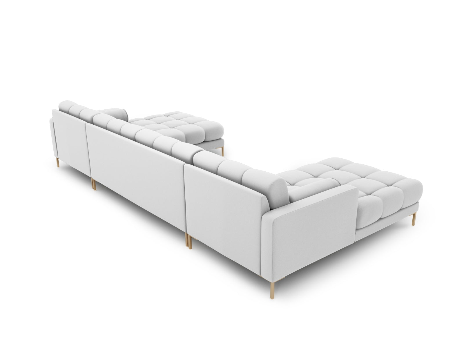 Elegantes 7-Sitzer Ecksofa Bali in stilvollem Grau, ideal für entspannte Stunden und gesellige Zusammenkünfte im modernen Wohnambiente.