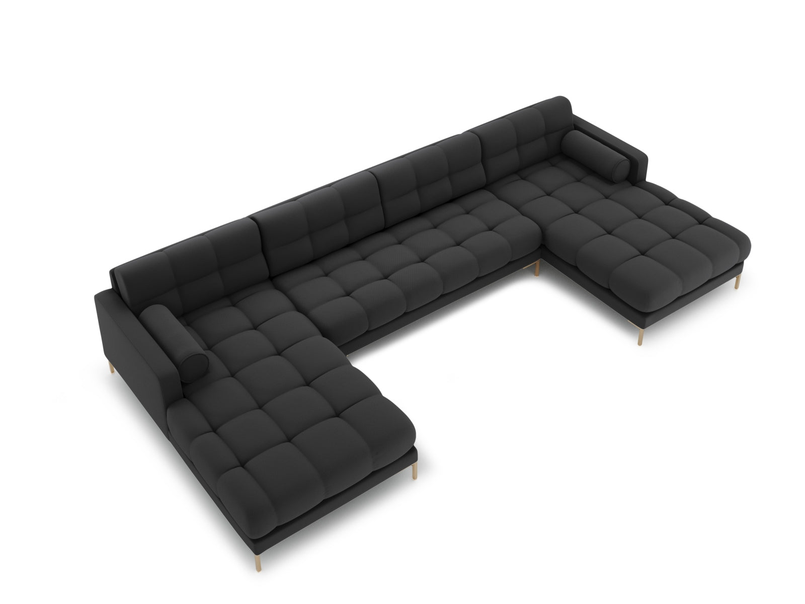 Elegantes 7-Sitzer Ecksofa Bali in modernem Dunkelgrau, ideal für gemütliche Stunden mit Freunden und Familie.