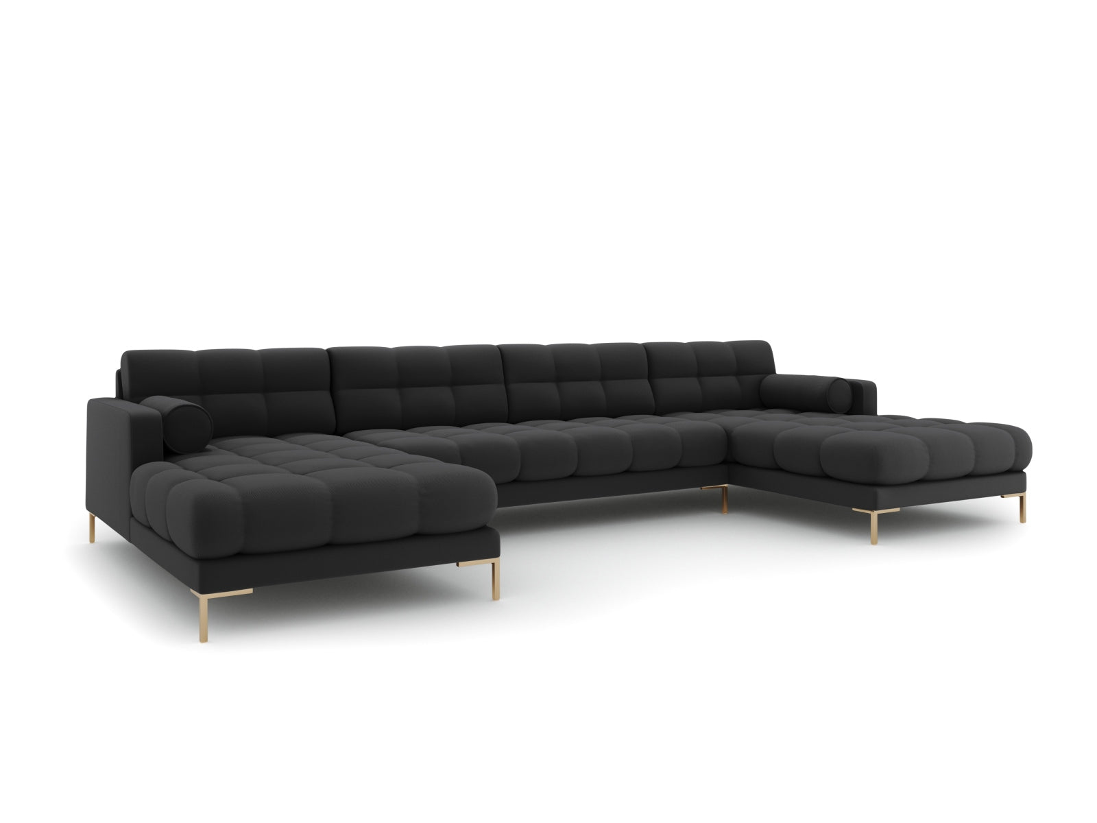 Geräumiges 7-Sitzer Panoramic Sofa Bali in stilvollem Dunkelgrau, perfekt für gesellige Abende und entspannte Momente im Wohnzimmer.