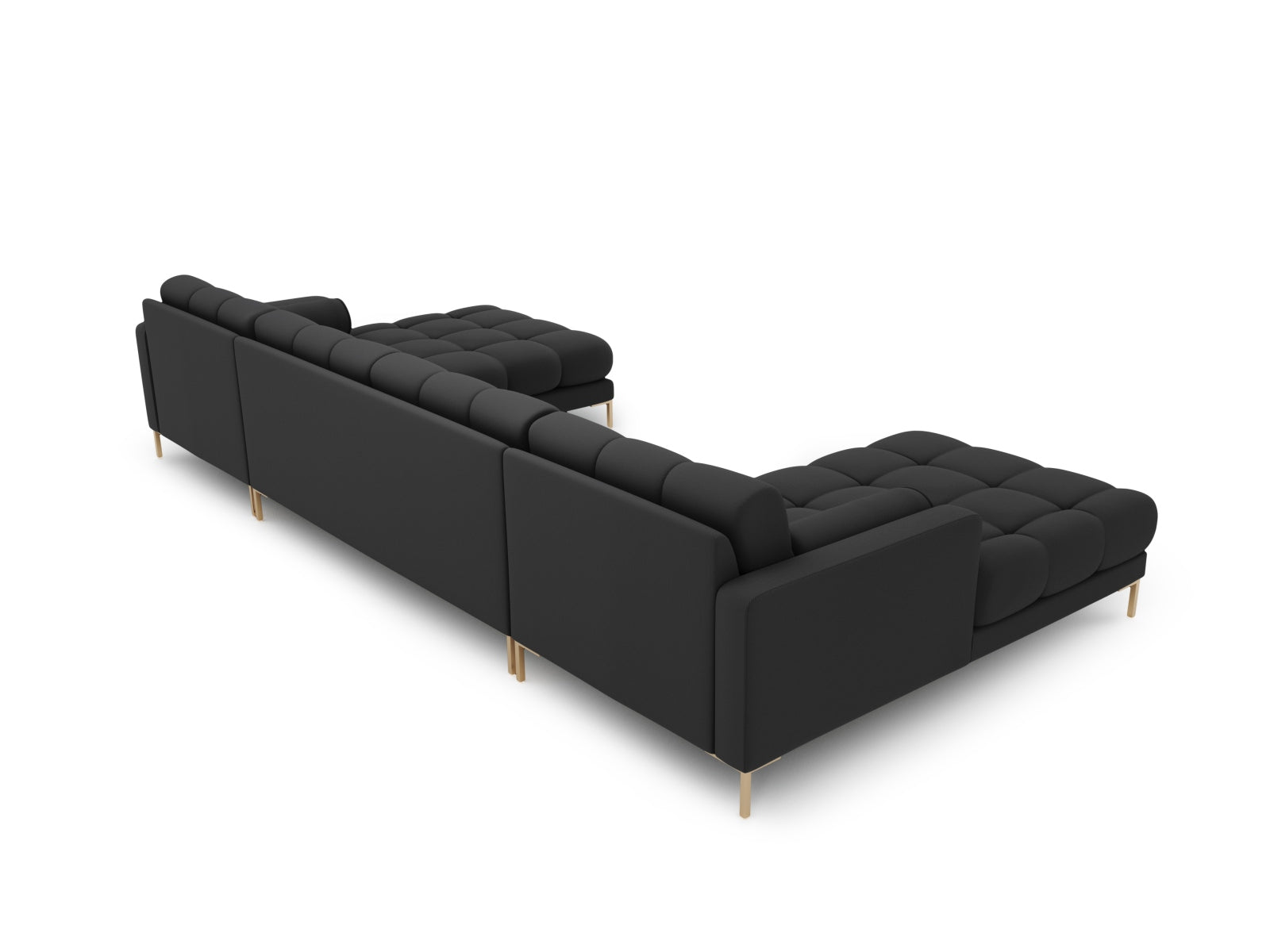 Geräumiges 7-Sitzer Panoramic Sofa Bali in stilvollem Dunkelgrau, perfekt für entspannte Abende und gesellige Runden.
