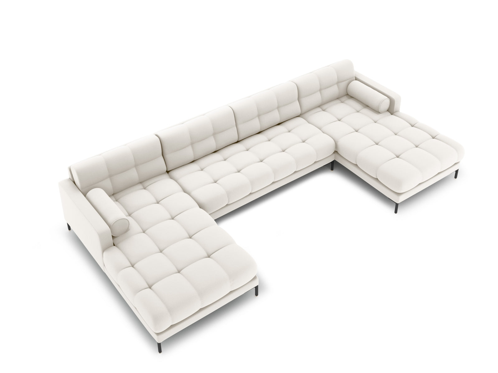 Geräumiges 7-Sitzer Panoramic Sofa Bali in strahlendem Gelb-Bluvel, ideal für moderne Wohnzimmer und gesellige Zusammenkünfte.