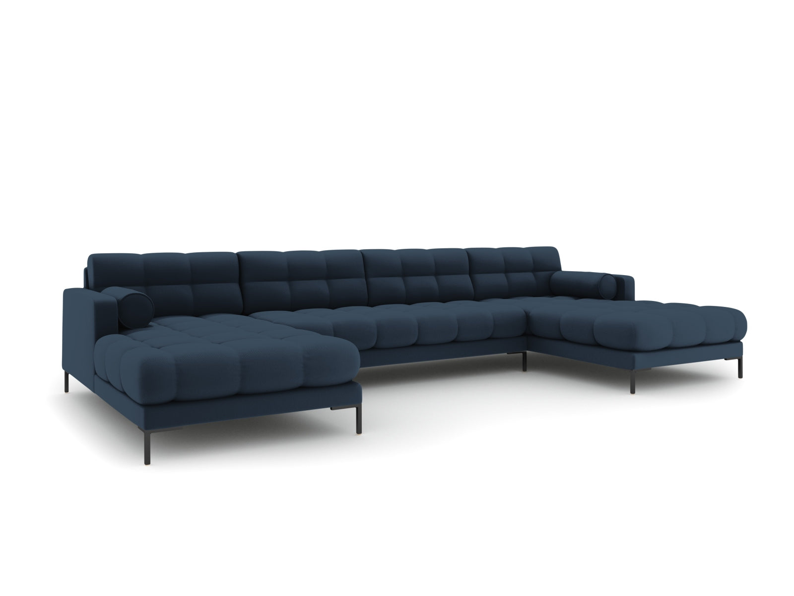 Elegantes 7-Sitzer Ecksofa Bali in stilvollem Blau, ideal für moderne Wohnräume, von Cosmopolitan Design.