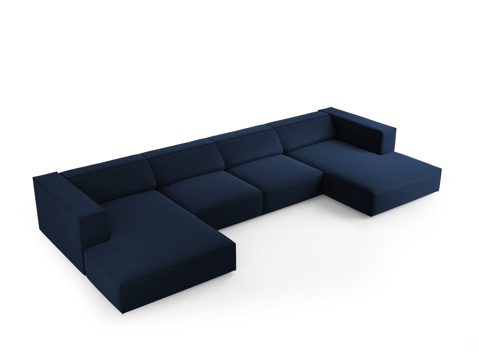 Erleben Sie das Arendal Velour Panoramic Sofa 6 Sitzer von Cosmopolitan Design – stilvolles Design, hervorragender Komfort und perfekt für Ihr modernes Zuhause.