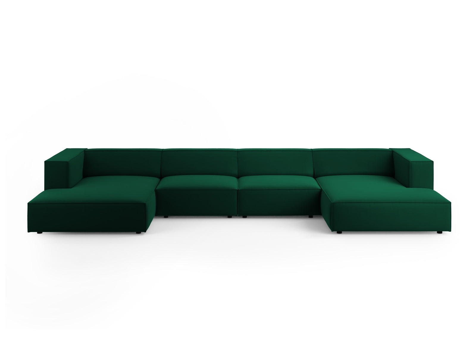 Arendal Velour Panoramic Sofa 6 Sitzer in Bottle Green präsentiert im Onlineshop von KAQTU Design AG. 3er Sofa ist von Cosmopolitan Design
