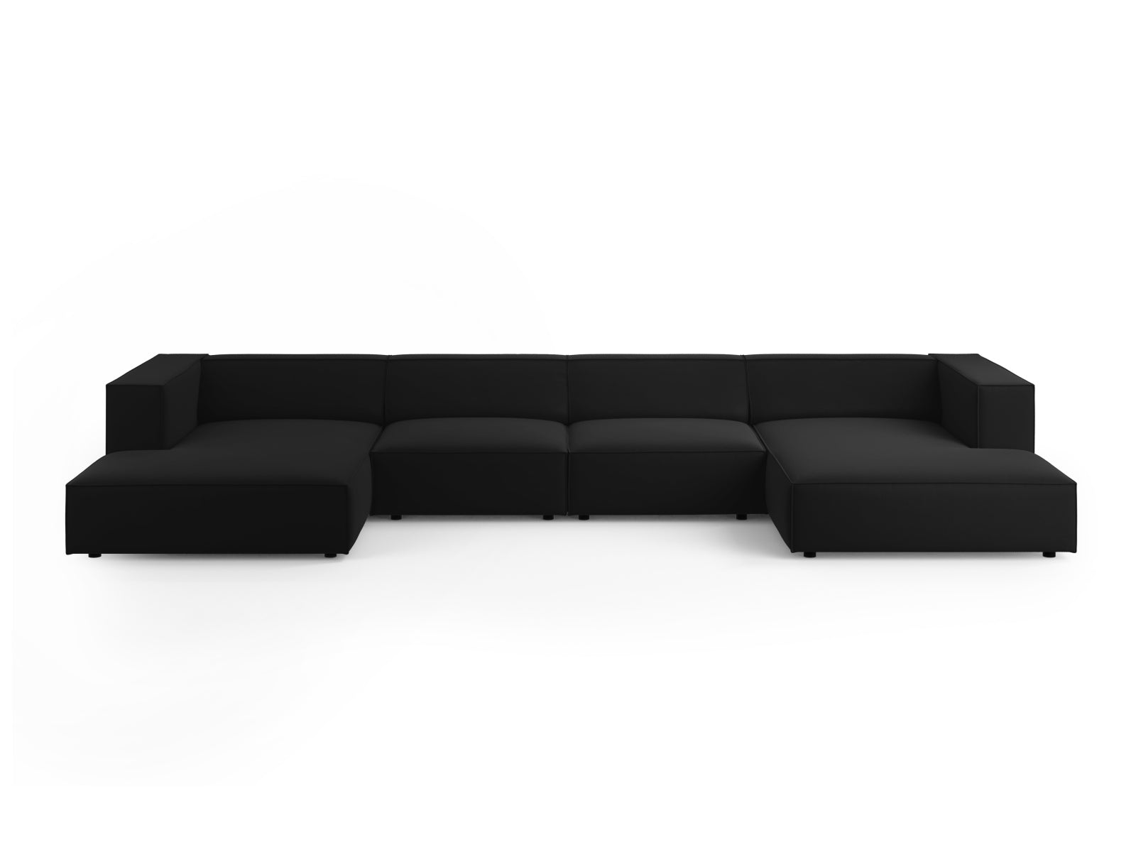 Arendal Velour Panoramic Sofa 6 Sitzer in Black präsentiert im Onlineshop von KAQTU Design AG. 3er Sofa ist von Cosmopolitan Design