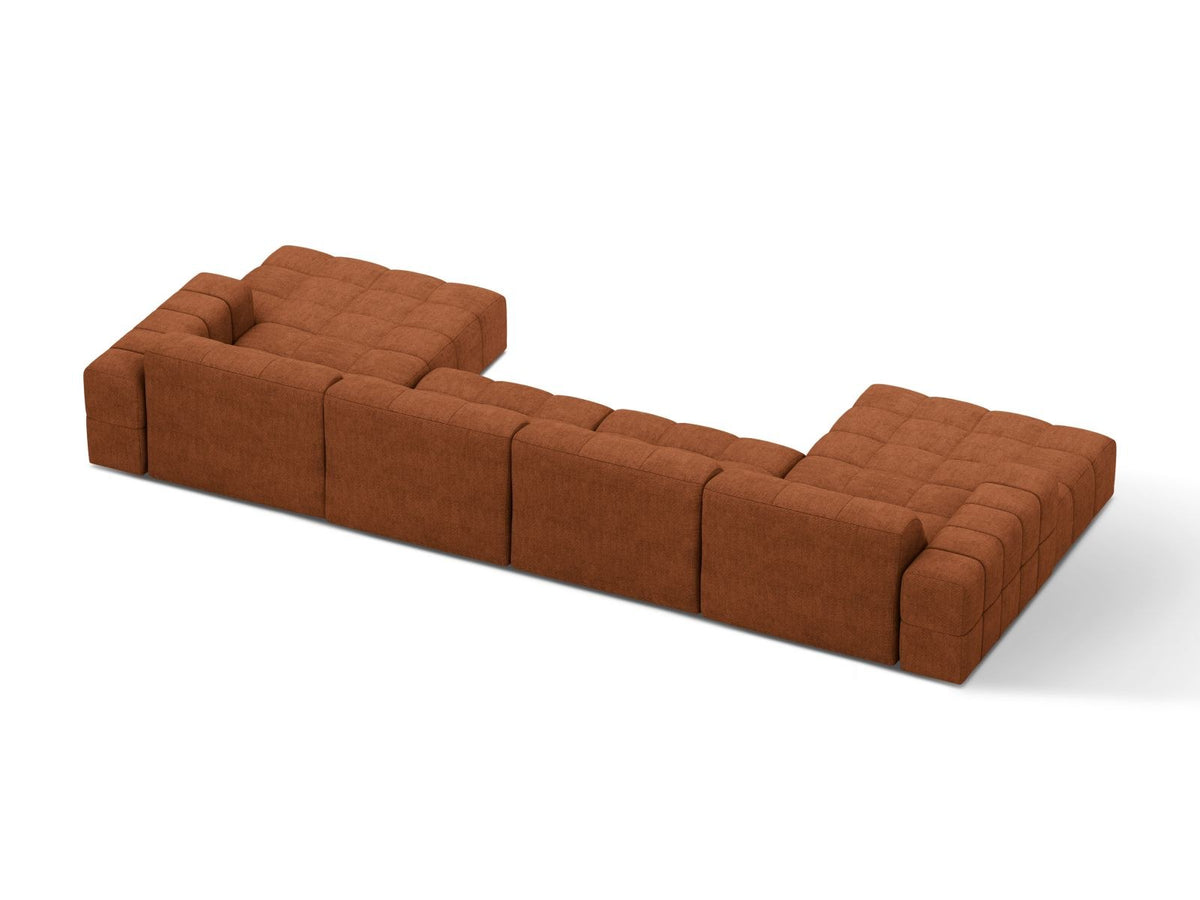 Cosmopolitan Design Chicago Panoramic Sofa, 6-Sitzer in Light Beige-Eden, Massivholzrahmen, Kunststoffbeine, grosszügige Sitzfläche mit Récamiere.