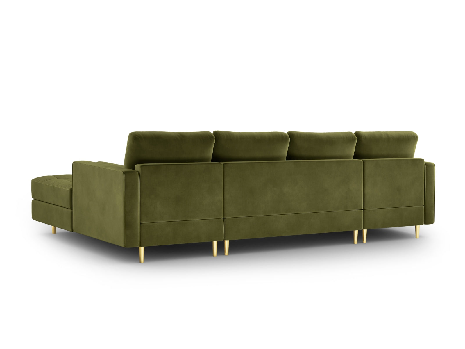 Elegantes Ecksofa Aspen für 6 Personen in modernem Grünton, ideal für gemütliche und stilvolle Wohnräume.