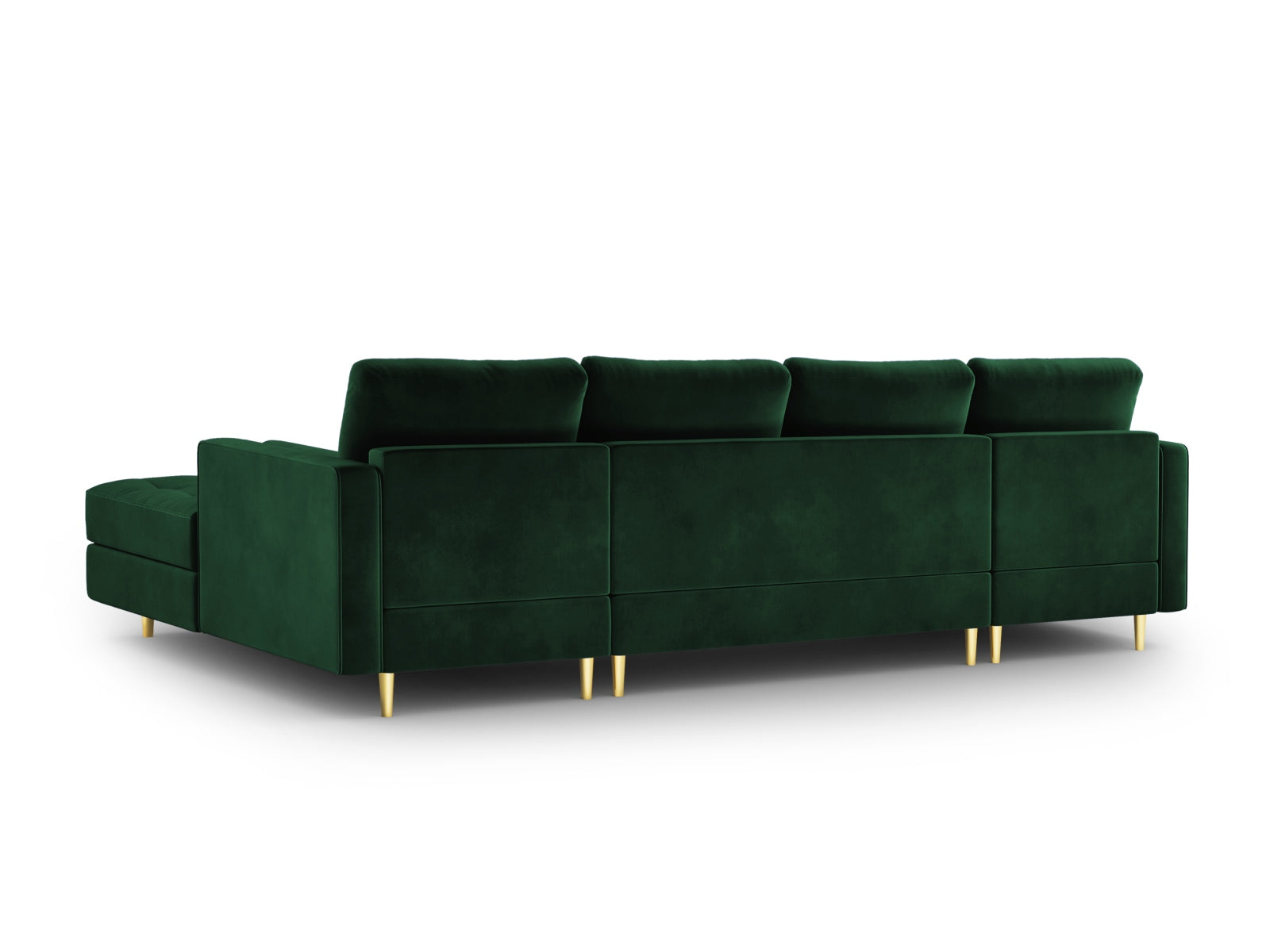 Elegantes Ecksofa Aspen für 6 Personen in stilvollem Flaschengrün, ideal für gemütliche Zusammenkünfte und zeitgemäße Einrichtung.
