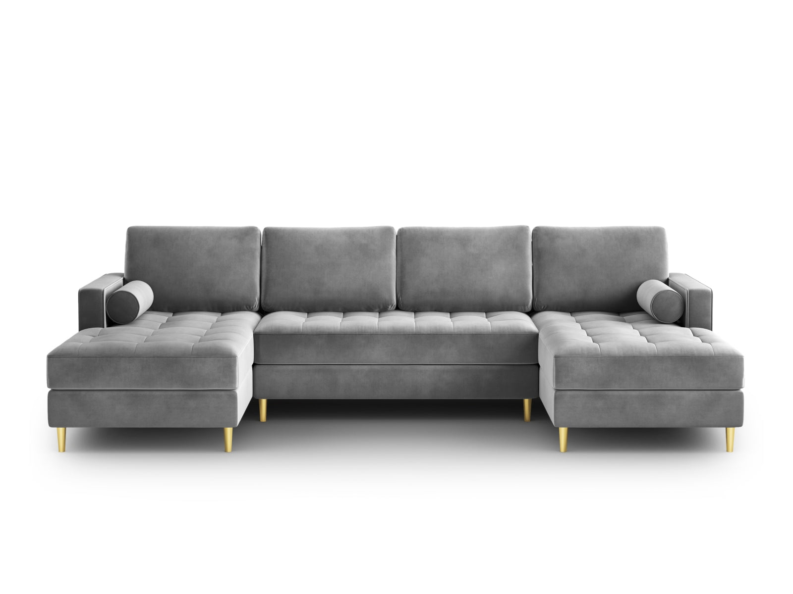 Elegantes Ecksofa Aspen für 6 Personen in zeitlosem Grau, ideal für entspannte Stunden und gesellige Zusammenkünfte.