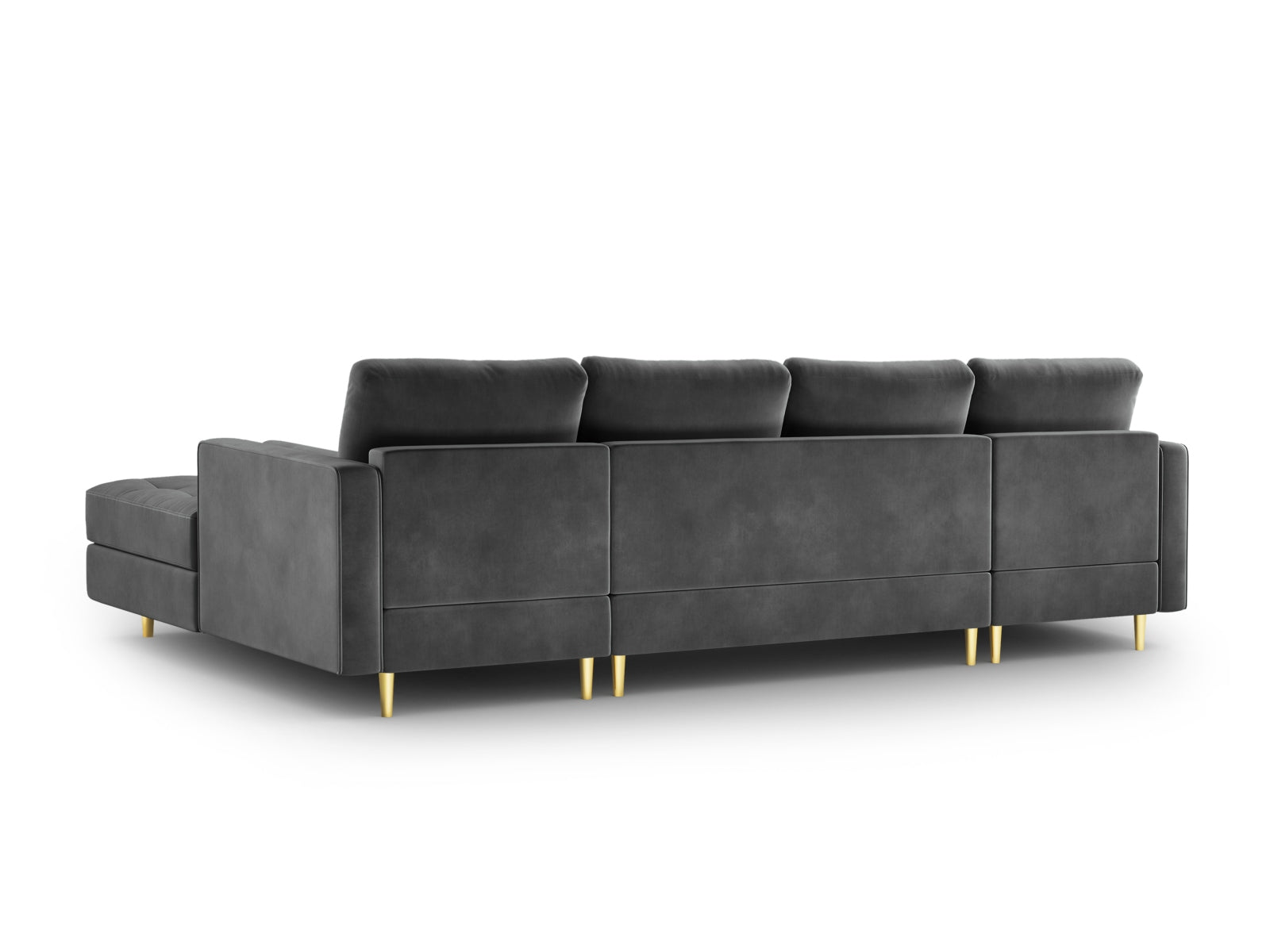 Elegantes Ecksofa Aspen für 6 Personen in dunklem Grau, ideal für moderne Wohnräume und gesellige Abende von Cosmopolitan Design.