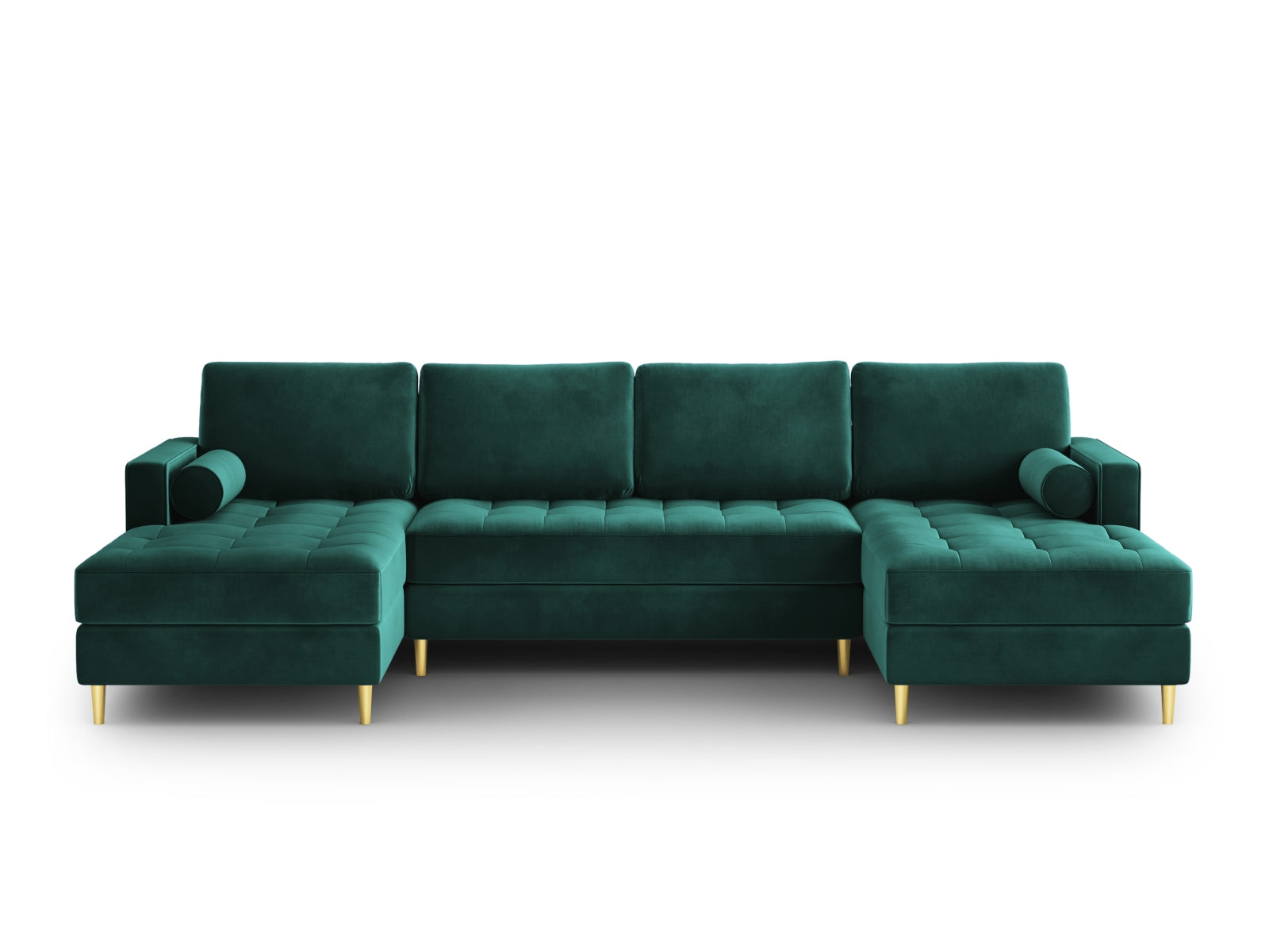 Elegantes 6-Sitzer Ecksofa Aspen in Petrol-Salvador, ideal für stilvolle Wohnräume, von Cosmopolitan Design.