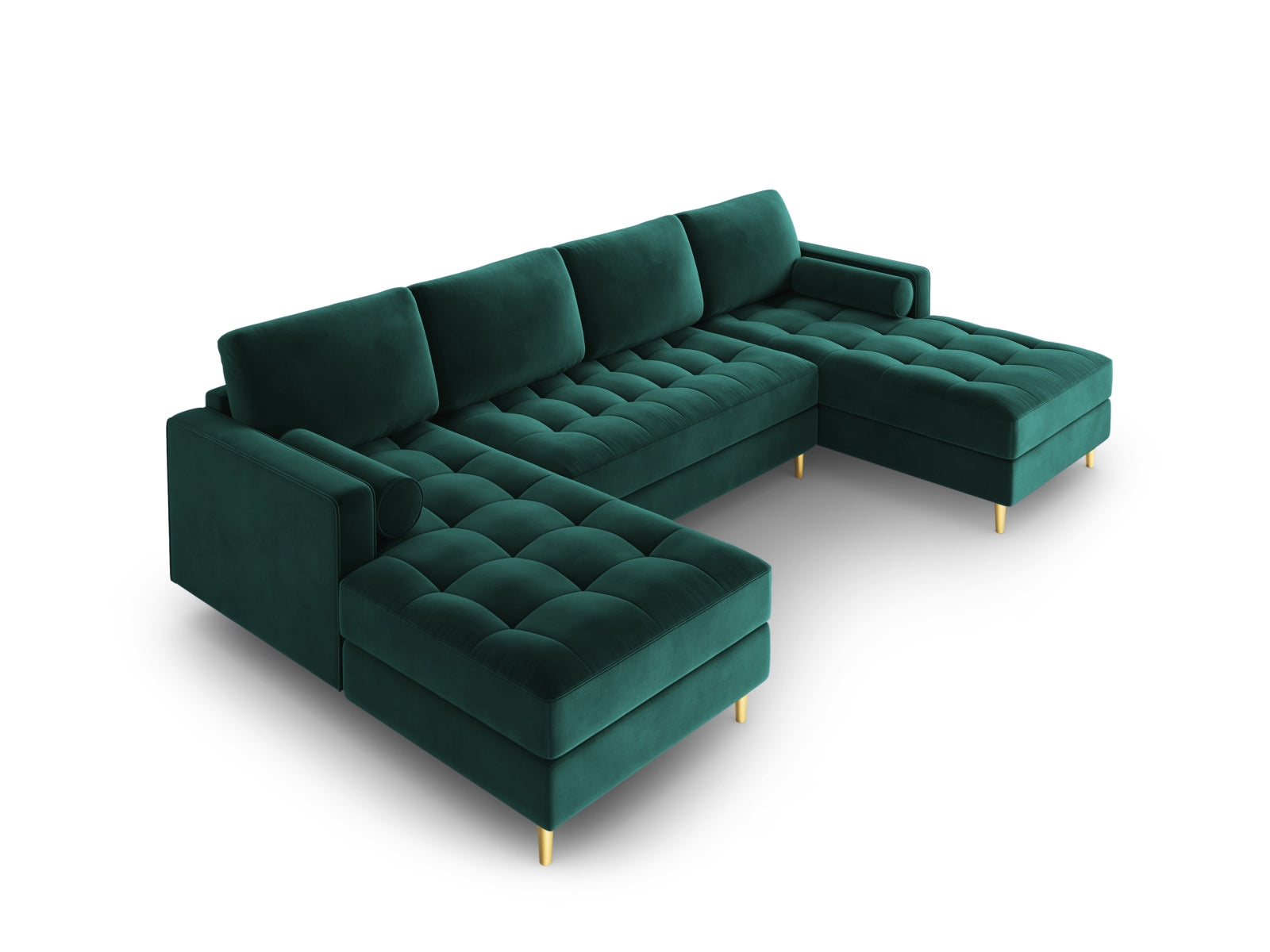 Geräumiges Panoramic Sofa Aspen für 6 Personen in modernem Petrol-Salvador, perfekt für gemütliche Abende und stilvolle Einrichtung.