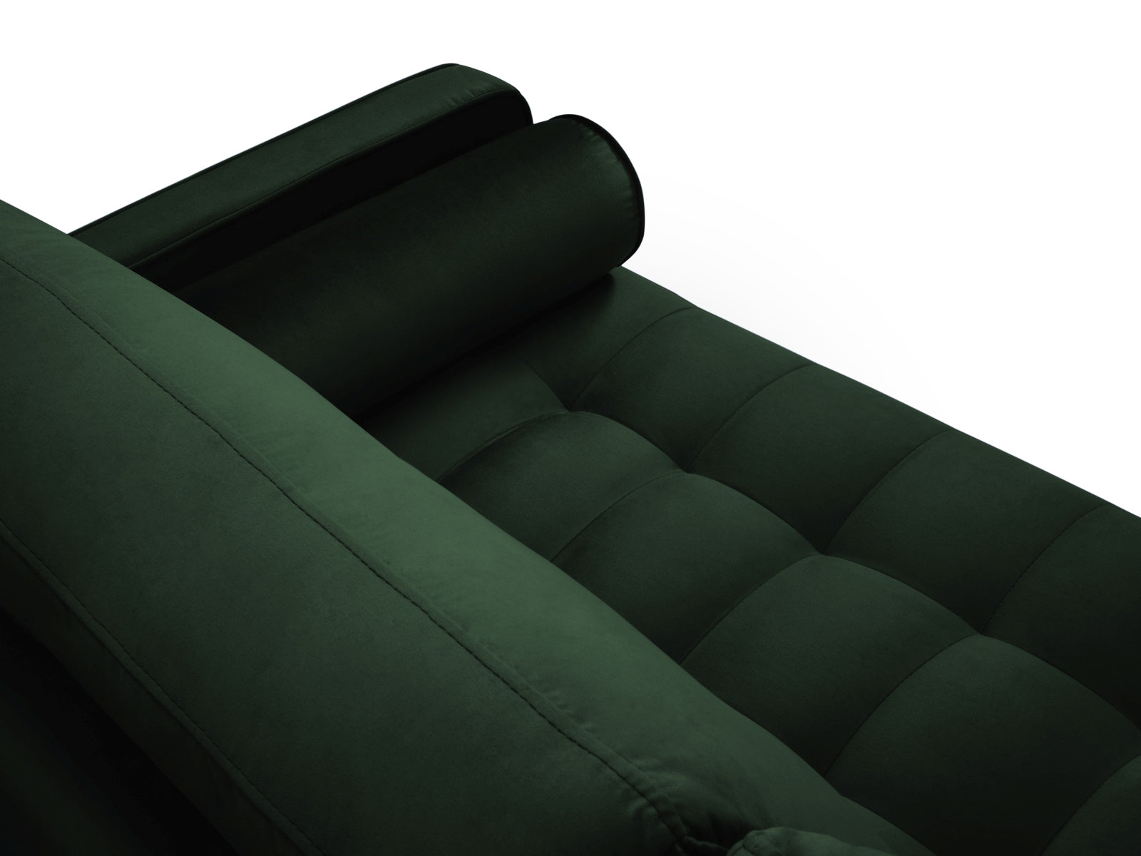 Elegantes Ecksofa Aspen für 6 Personen in stilvollem Flaschengrün, ideal für gemütliche Zusammenkünfte und zeitgemäße Einrichtung.