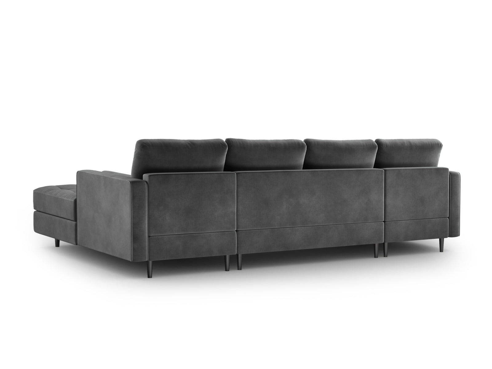 Elegantes Ecksofa Aspen für 6 Personen in modernem Dunkelgrau, ideal für gemütliche Abende und stilvolle Wohnräume von Cosmopolitan Design.