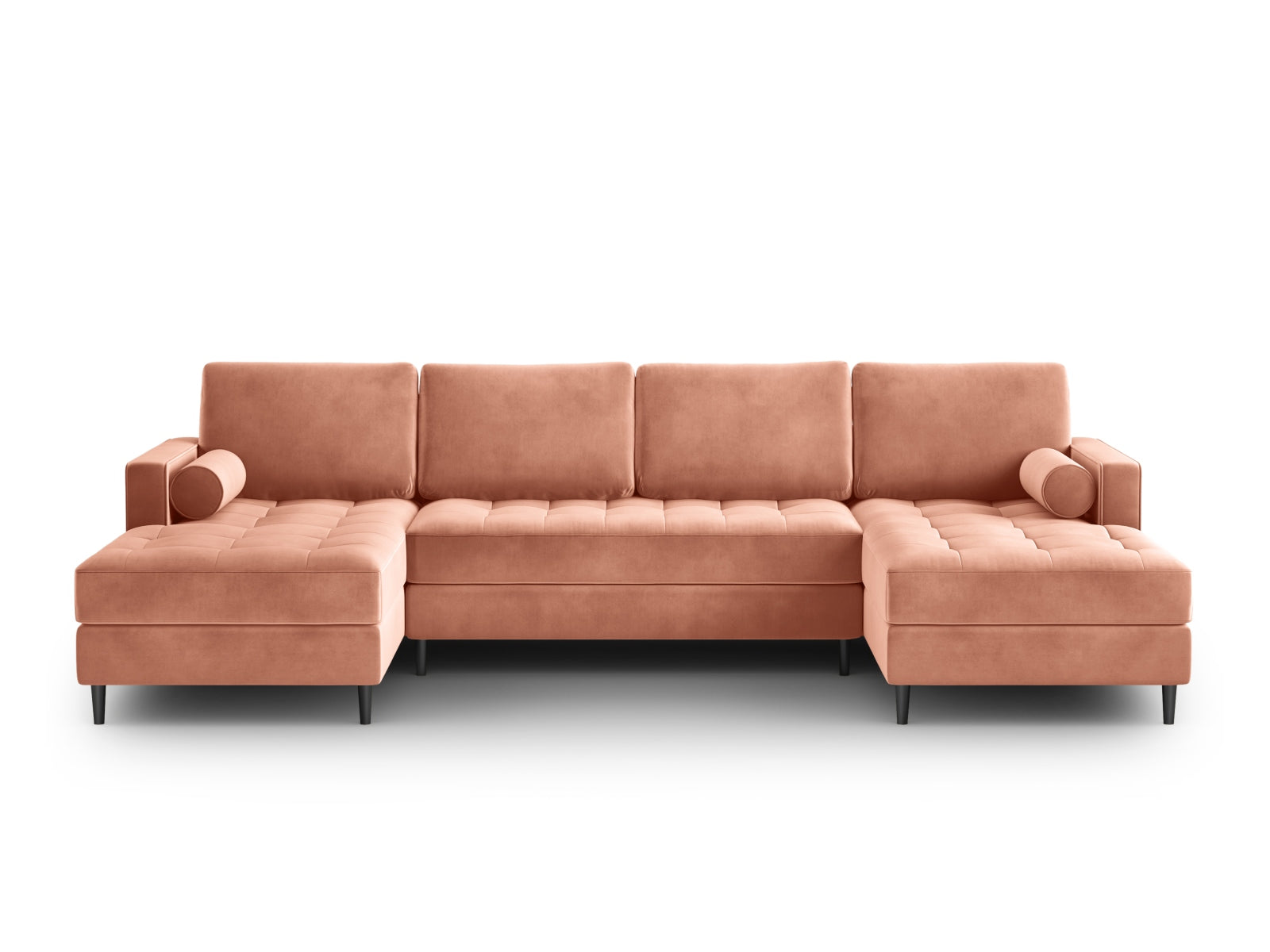 Elegantes Ecksofa Aspen für 6 Personen in sanftem Rosé, ideal für stilvolle Wohnräume und gesellige Stunden.