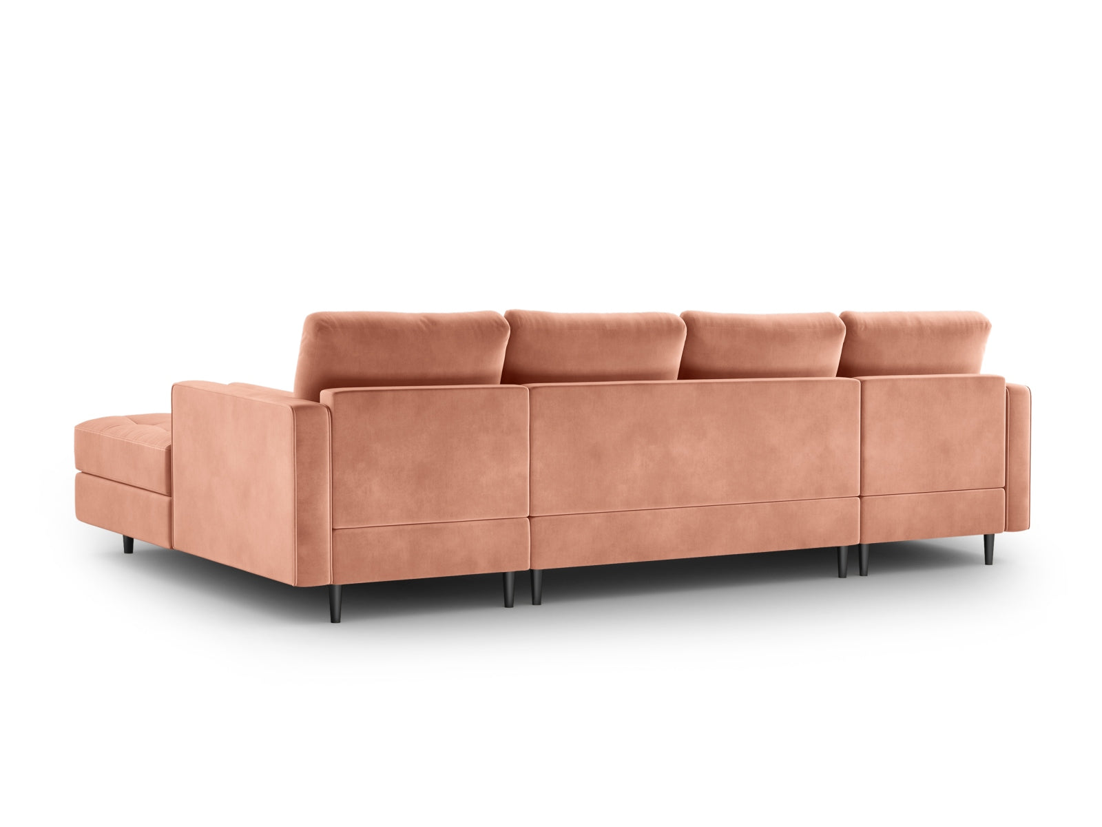Elegantes Ecksofa Aspen für 6 Personen in sanftem Rosé, ideal für stilvolle Wohnräume und gesellige Stunden.