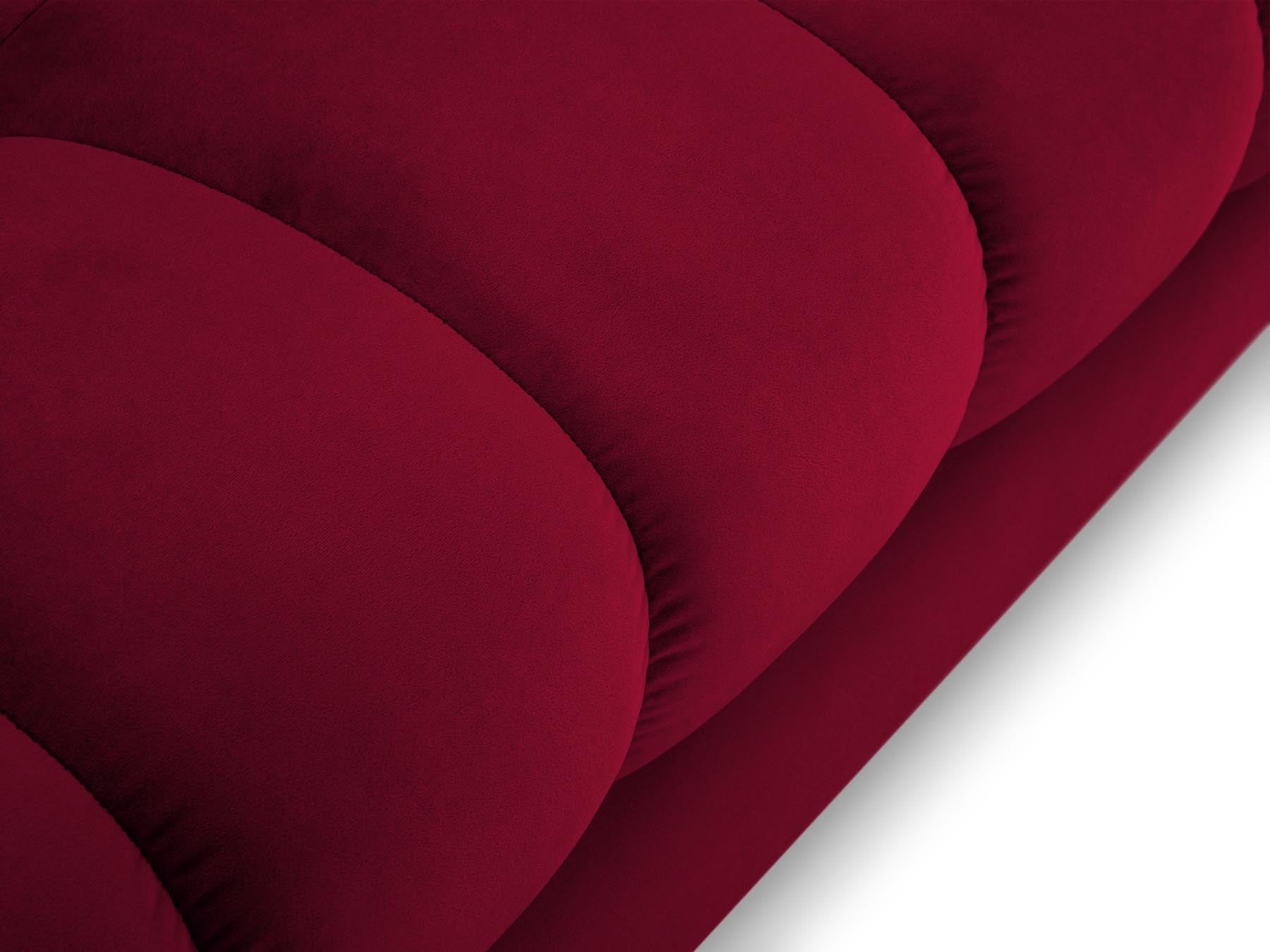 Geräumiges 7-Sitzer Panoramic Sofa Bali in stilvollem Red-Bluvel, perfekt für entspannte Stunden und einladende Wohnatmosphäre.