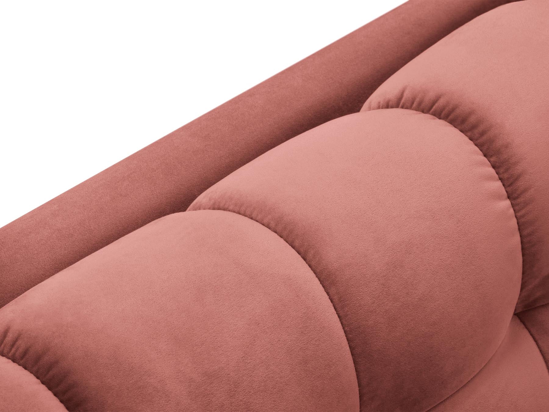 Elegantes 7-Sitzer Ecksofa Bali in trendigem Pink-Bluvel, ideal für einladende und stilvolle Wohnräume von Cosmopolitan Design.