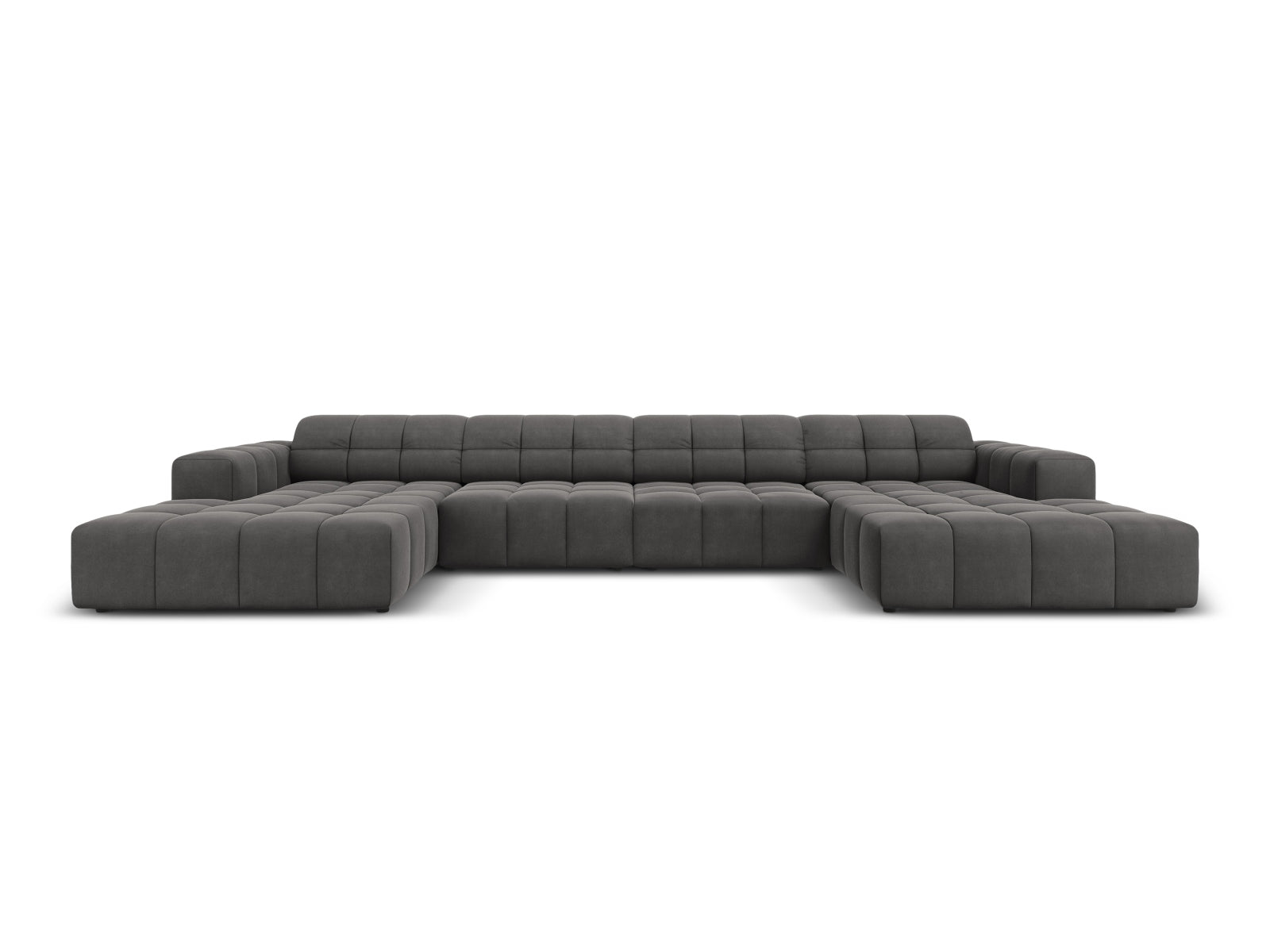 Chicago Velour Panoramic Sofa 6 Sitzer 166cm in Grey-Bluvel präsentiert im Onlineshop von KAQTU Design AG. 3er Sofa ist von Cosmopolitan Design