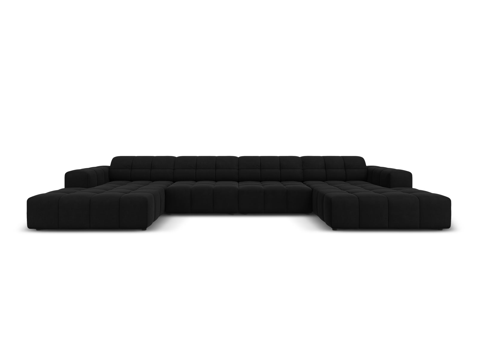 Chicago Velour Panoramic Sofa 6 Sitzer 166cm in Black-Bluvel präsentiert im Onlineshop von KAQTU Design AG. 3er Sofa ist von Cosmopolitan Design