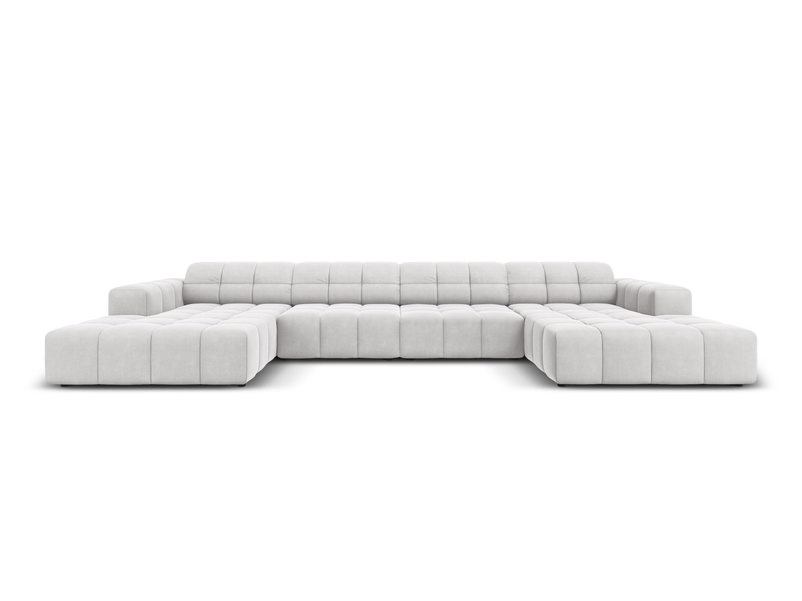 Chicago Velour Panoramic Sofa 6 Sitzer 166cm in Silver-Bluvel präsentiert im Onlineshop von KAQTU Design AG. 3er Sofa ist von Cosmopolitan Design