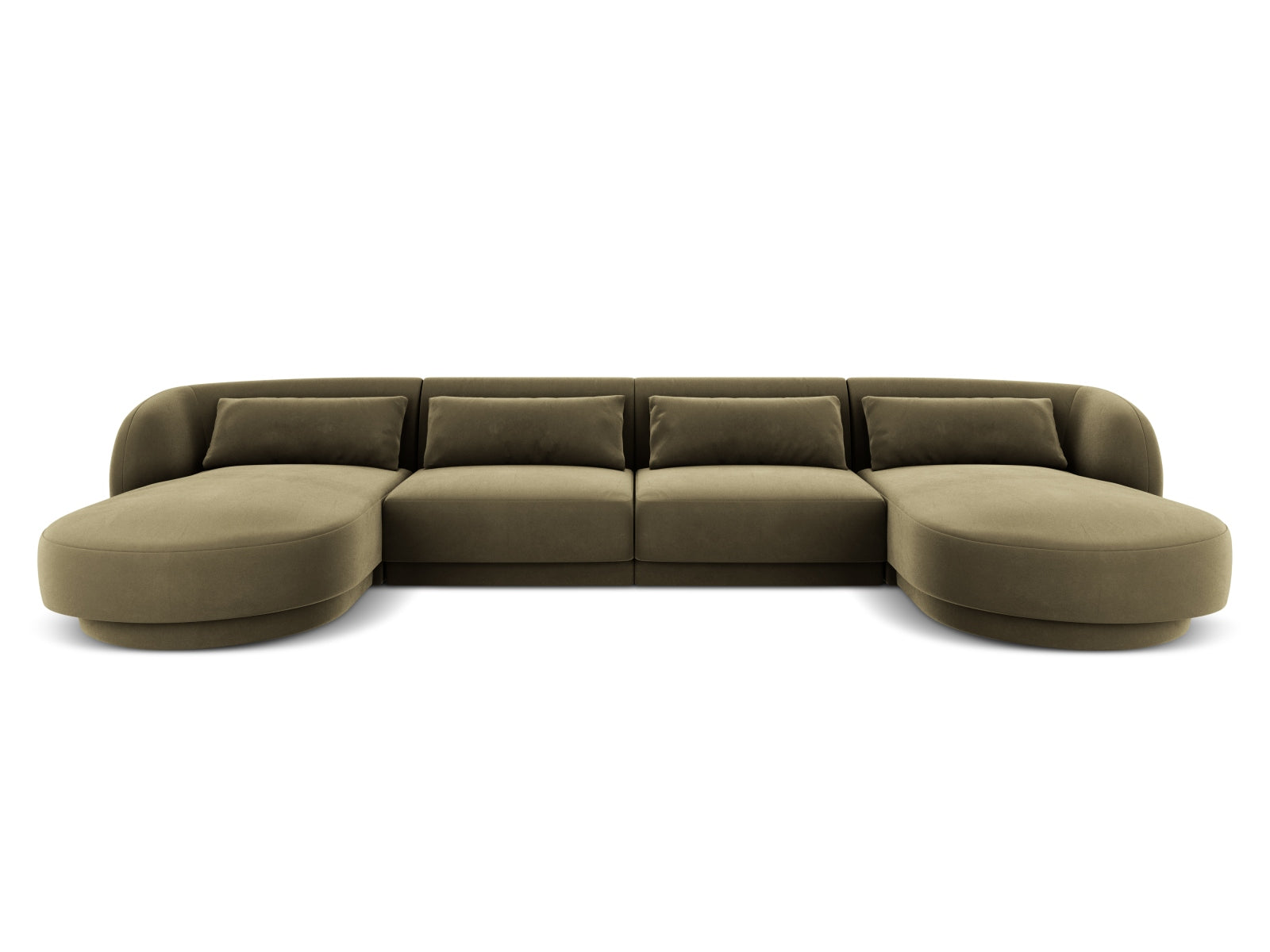 Tulum Velour Panoramic Sofa 5 Sitzer 156cm in Green präsentiert im Onlineshop von KAQTU Design AG. 3er Sofa ist von Cosmopolitan Design