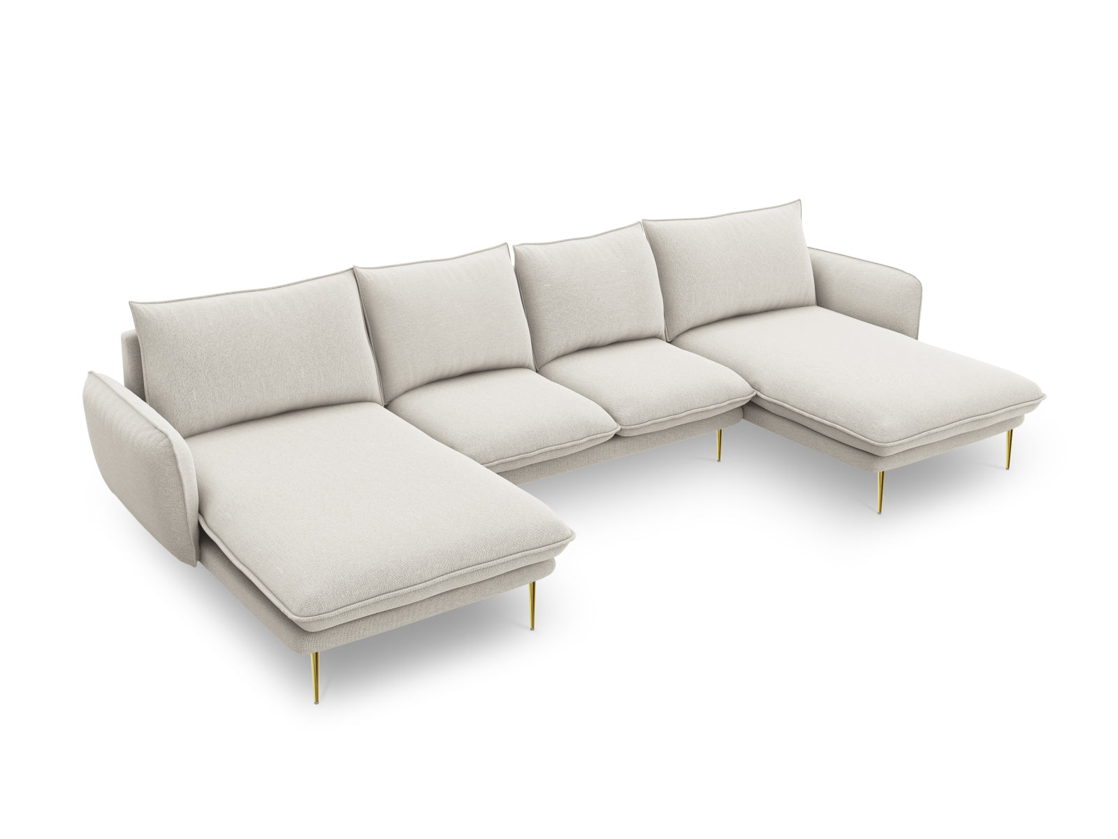 Vienna Panoramic Sofa 6 Sitzer 170cm in Light Beige/Gold präsentiert im Onlineshop von KAQTU Design AG. 5er Sofa ist von Cosmopolitan Design