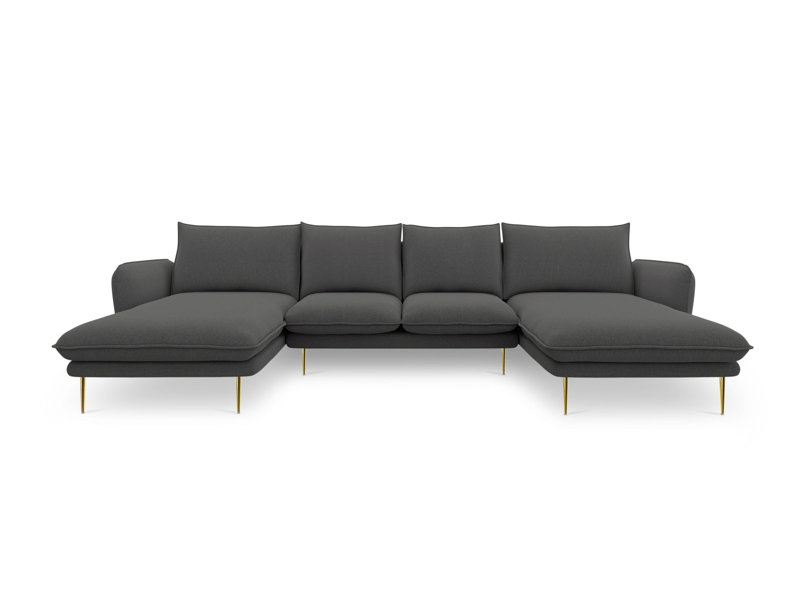 Modernes 6-Sitzer Vienna Panoramic Sofa in edlem Dunkelgrau, perfekt für gesellige Abende und stilvolle Einrichtung.