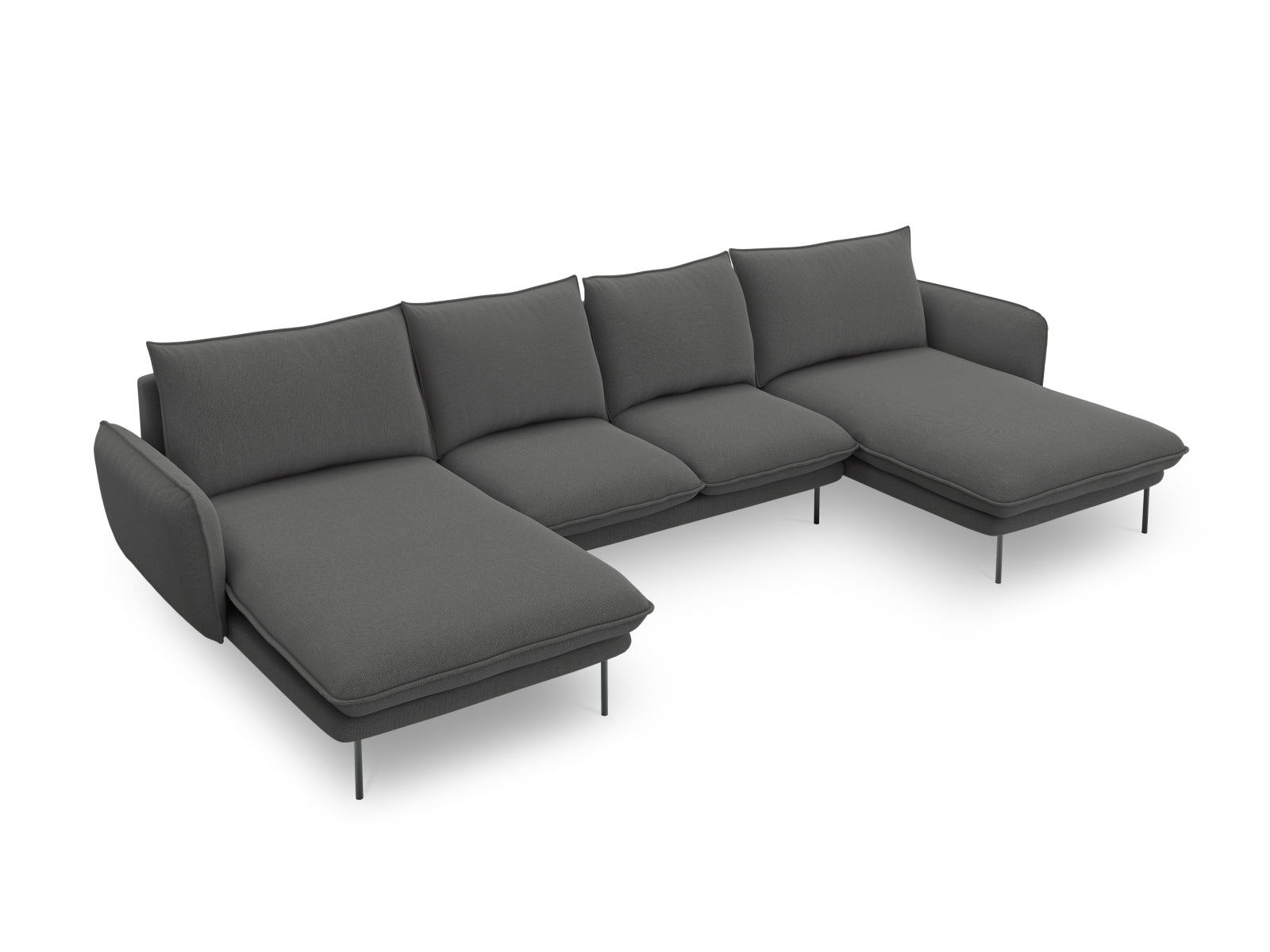 Vienna Panoramic Sofa 6 Sitzer 170cm in Dark Grey/Schwarz präsentiert im Onlineshop von KAQTU Design AG. 5er Sofa ist von Cosmopolitan Design