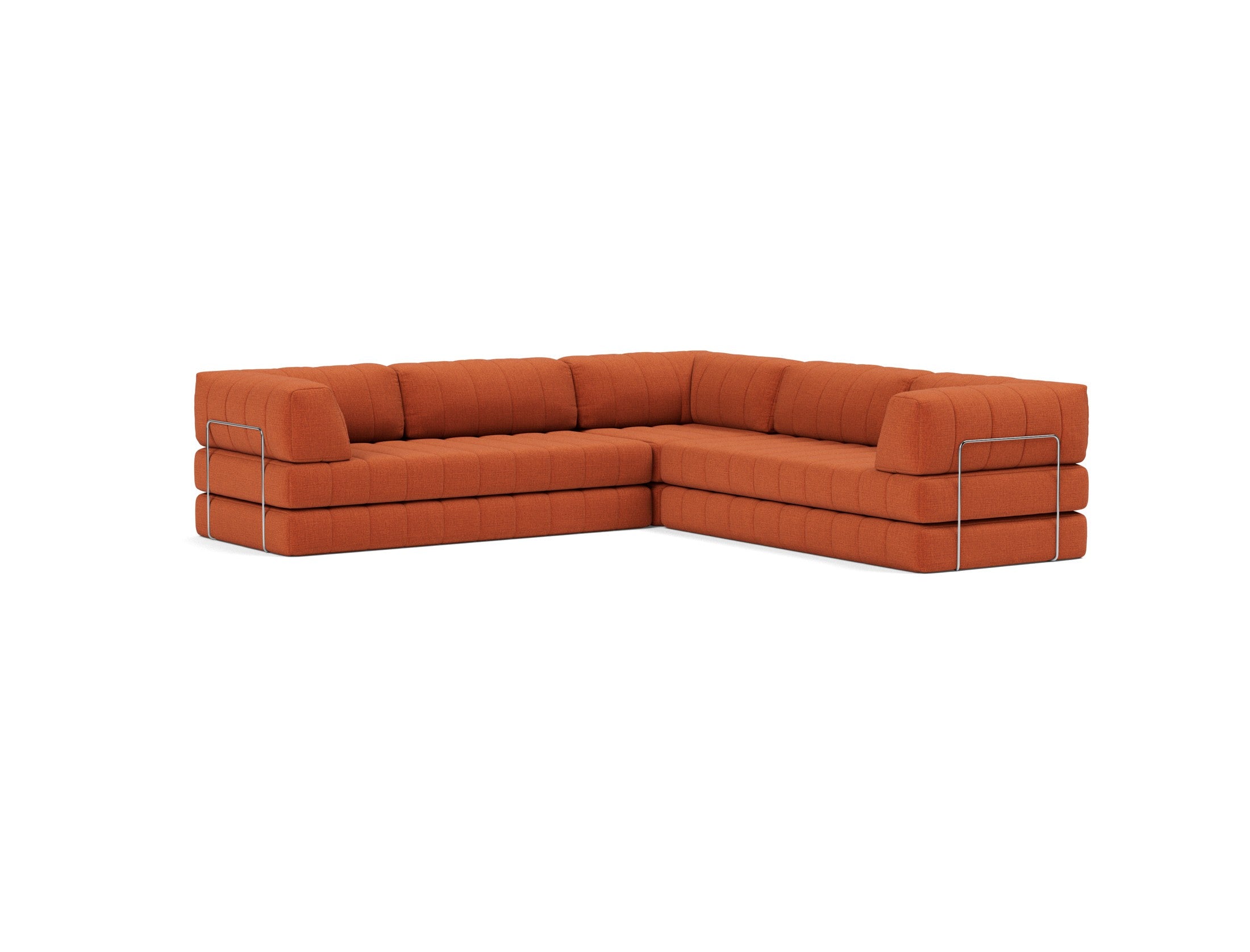 CozyPad Schlafsofa Ecksofa mit Armlehnen in 412 Esina Rust Orange präsentiert im Onlineshop von KAQTU Design AG. Bettsofa ist von Innovation Living