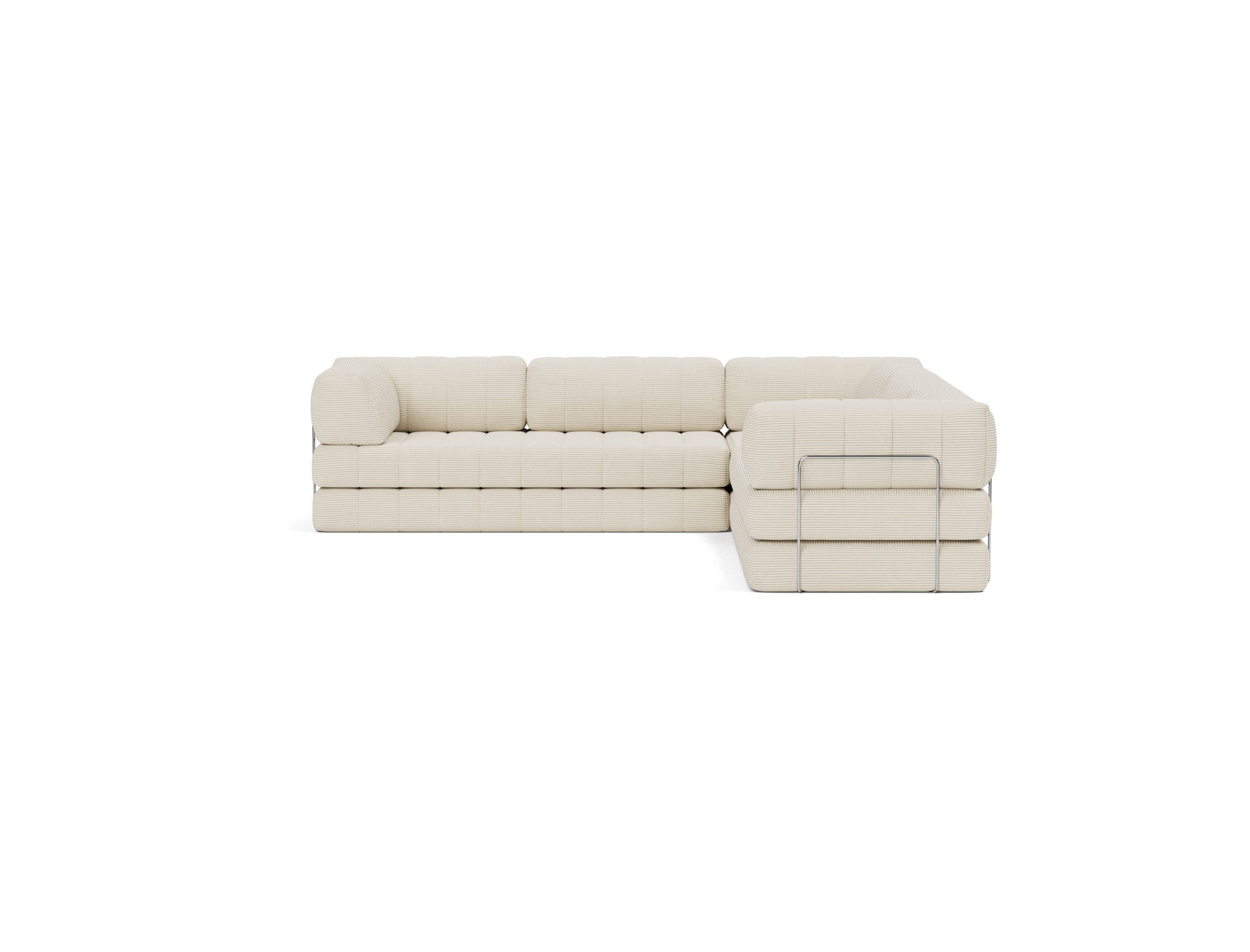CozyPad Schlafsofa Ecksofa mit Armlehnen in 594 Corduroy Ivory präsentiert im Onlineshop von KAQTU Design AG. Bettsofa ist von Innovation Living