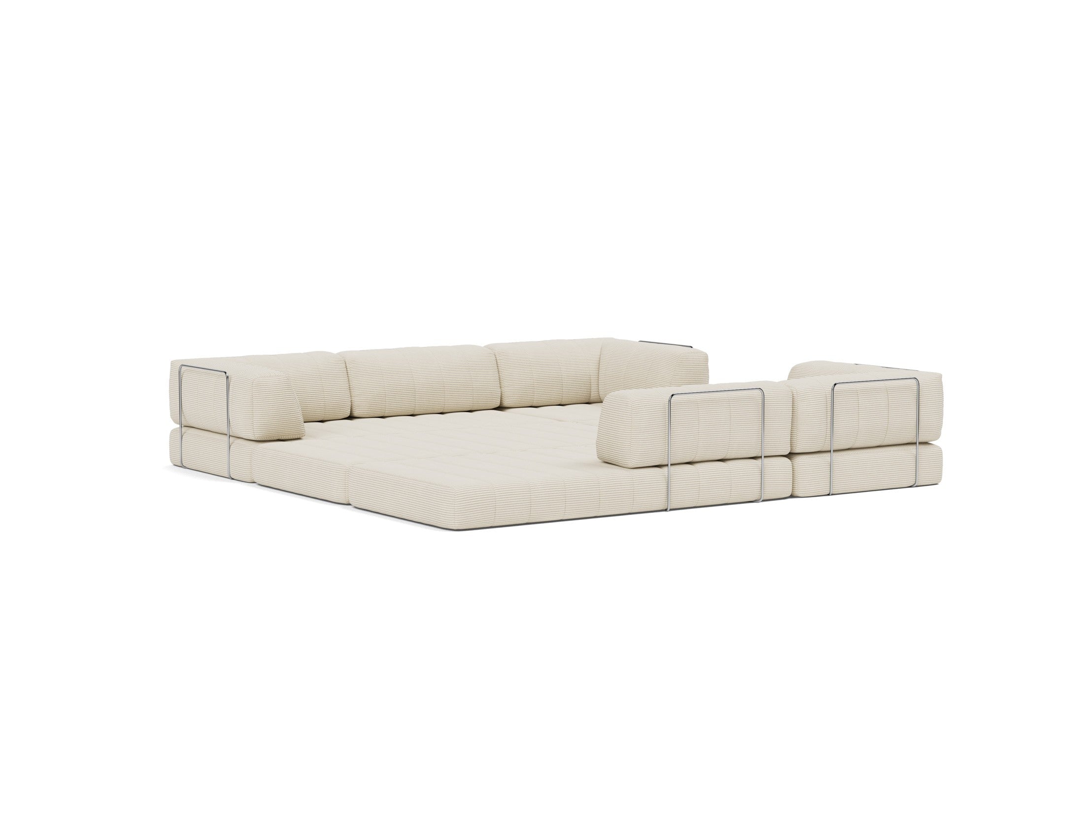 CozyPad Schlafsofa Ecksofa mit Armlehnen in 594 Corduroy Ivory präsentiert im Onlineshop von KAQTU Design AG. Bettsofa ist von Innovation Living