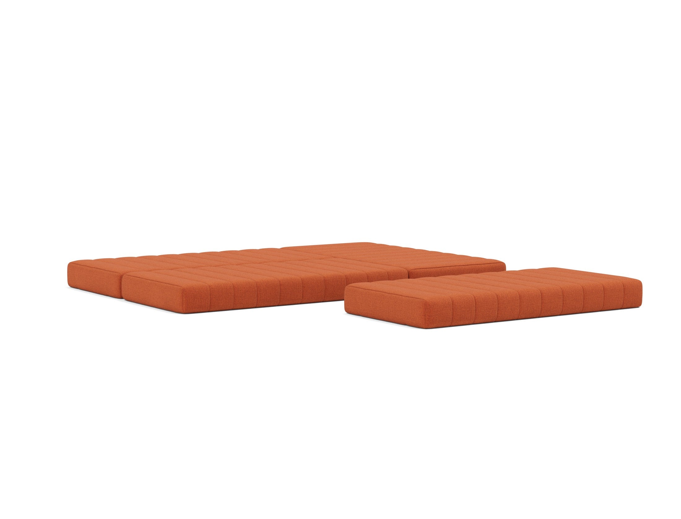 CozyPad Schlafsofa L-Shape mit Armlehne in 412 Esina Rust Orange präsentiert im Onlineshop von KAQTU Design AG. Bettsofa rechts ist von Innovation Living