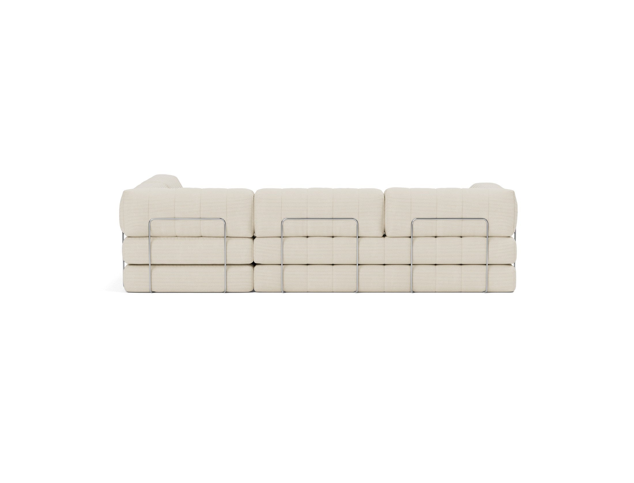 CozyPad Schlafsofa L-Shape mit Armlehne in 594 Corduroy Ivory präsentiert im Onlineshop von KAQTU Design AG. Bettsofa rechts ist von Innovation Living