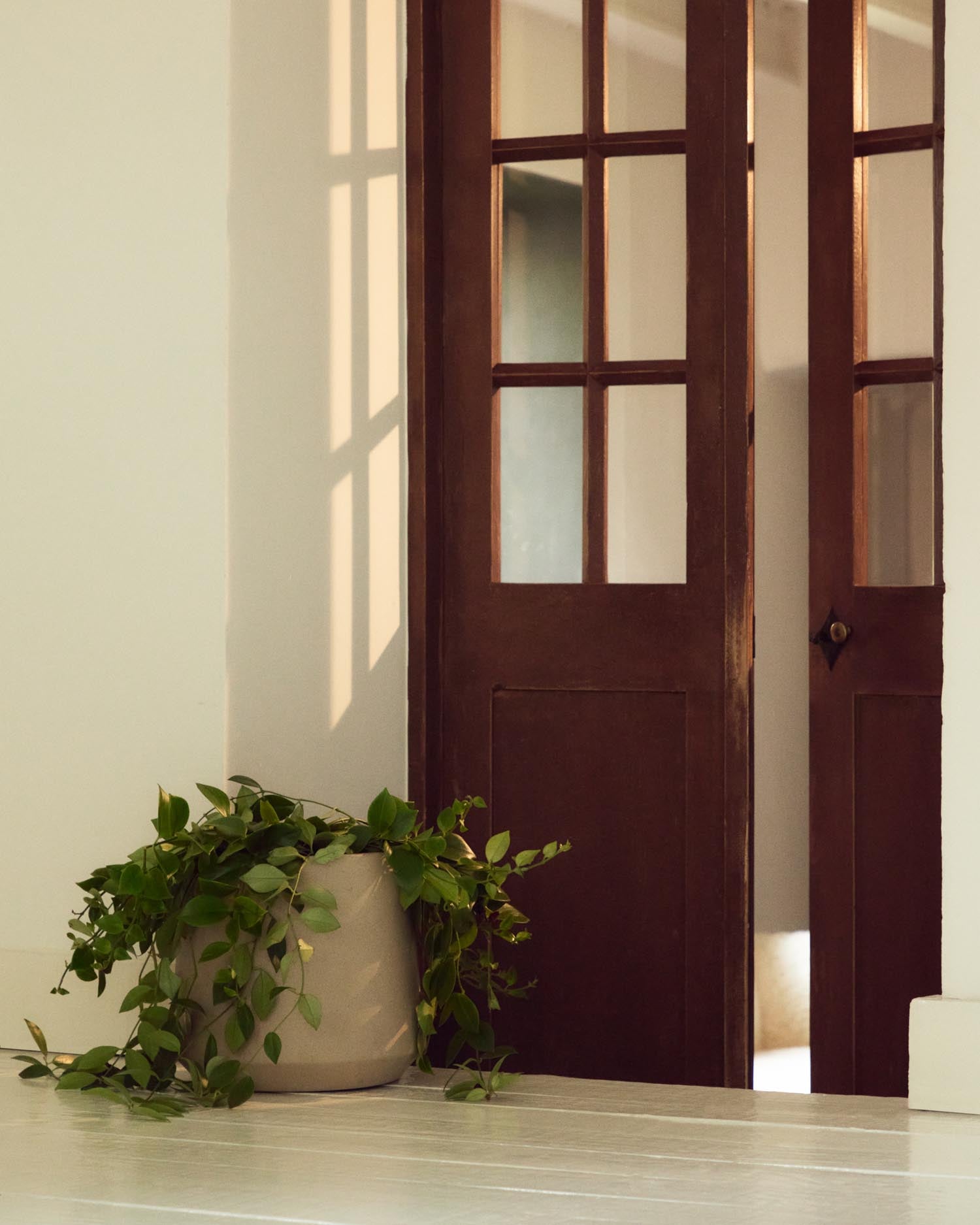 Entdecke den eleganten Blumentopf Calun aus hochwertigem Zement in Beige (Ø 32 cm) von Kave Home – ideal für stilvolle Innen- und Außenbereiche.