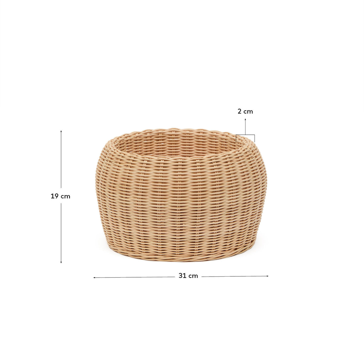 Rattanvase Zilna, 19 cm in Natur präsentiert im Onlineshop von KAQTU Design AG. Vase ist von Kave Home