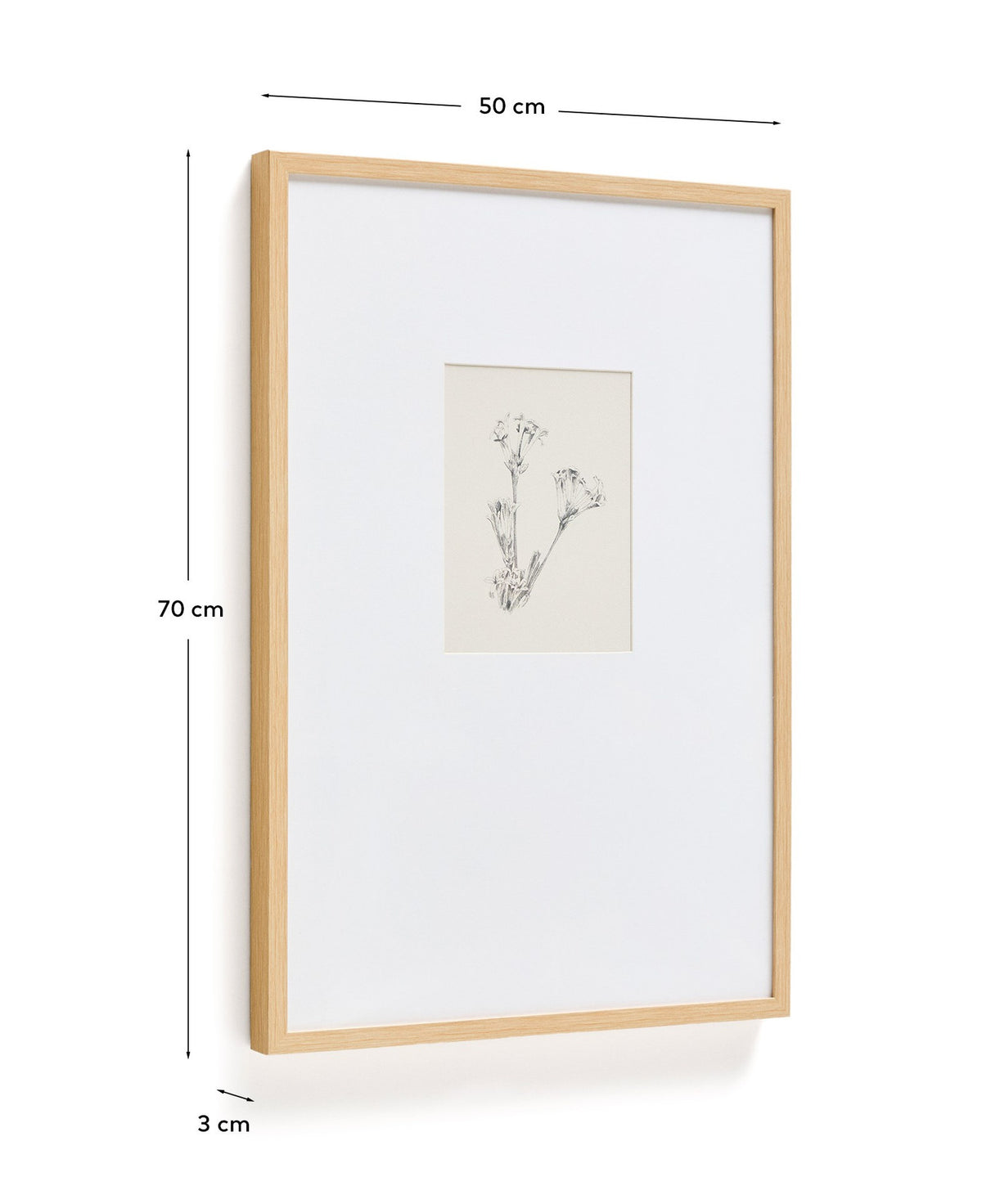 Bild Lirena, botanische Illustration, 50 x 70 cm in Beige, Weiss präsentiert im Onlineshop von KAQTU Design AG. Bild ist von Kave Home