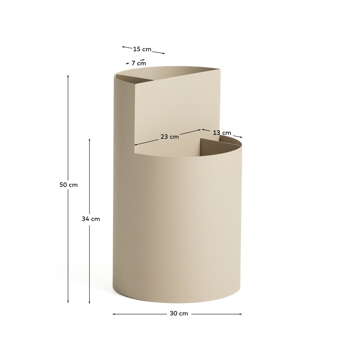 Grosser Schirmständer Atin aus beigem Metall in Beige präsentiert im Onlineshop von KAQTU Design AG. Schirmständer ist von Kave Home