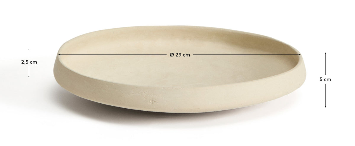 Schale Mireni aus Pappmaché in Beige Ø 29 cm in Weiss präsentiert im Onlineshop von KAQTU Design AG. Vase ist von Kave Home