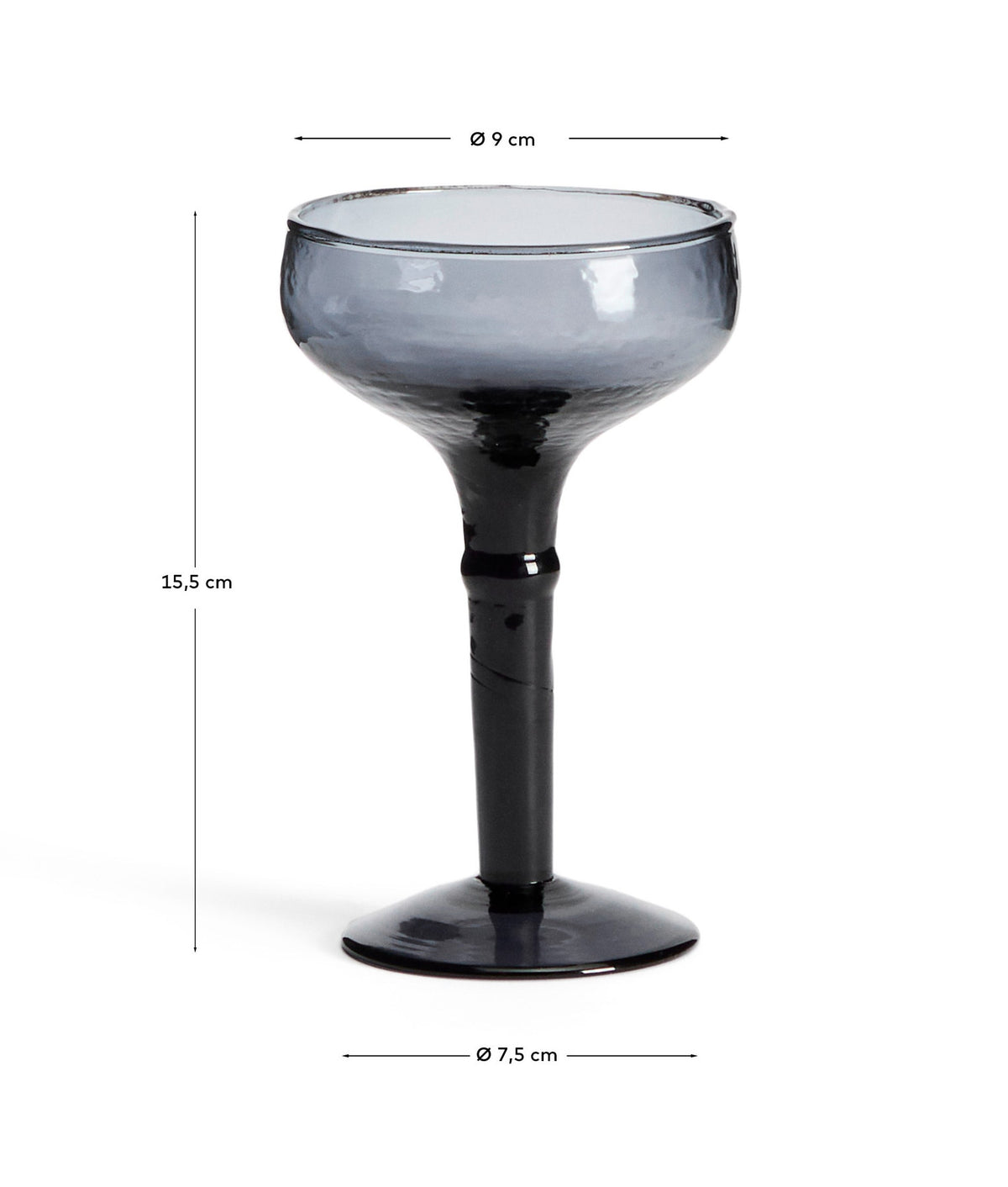 Weinglas Vinea aus blauem Recyclingglas in Blau präsentiert im Onlineshop von KAQTU Design AG. Wein- & Sektglas ist von Kave Home