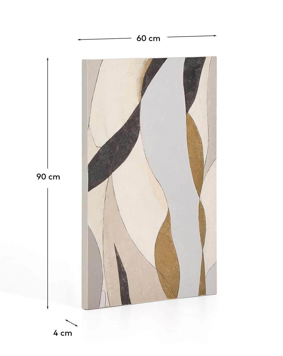 Abstrakte Leinwand Marvilo, Grau und Senfgelb, 60 x 90 cm in Beige, Schwarz, Grau, Senfgelb präsentiert im Onlineshop von KAQTU Design AG. Bild ist von Kave Home