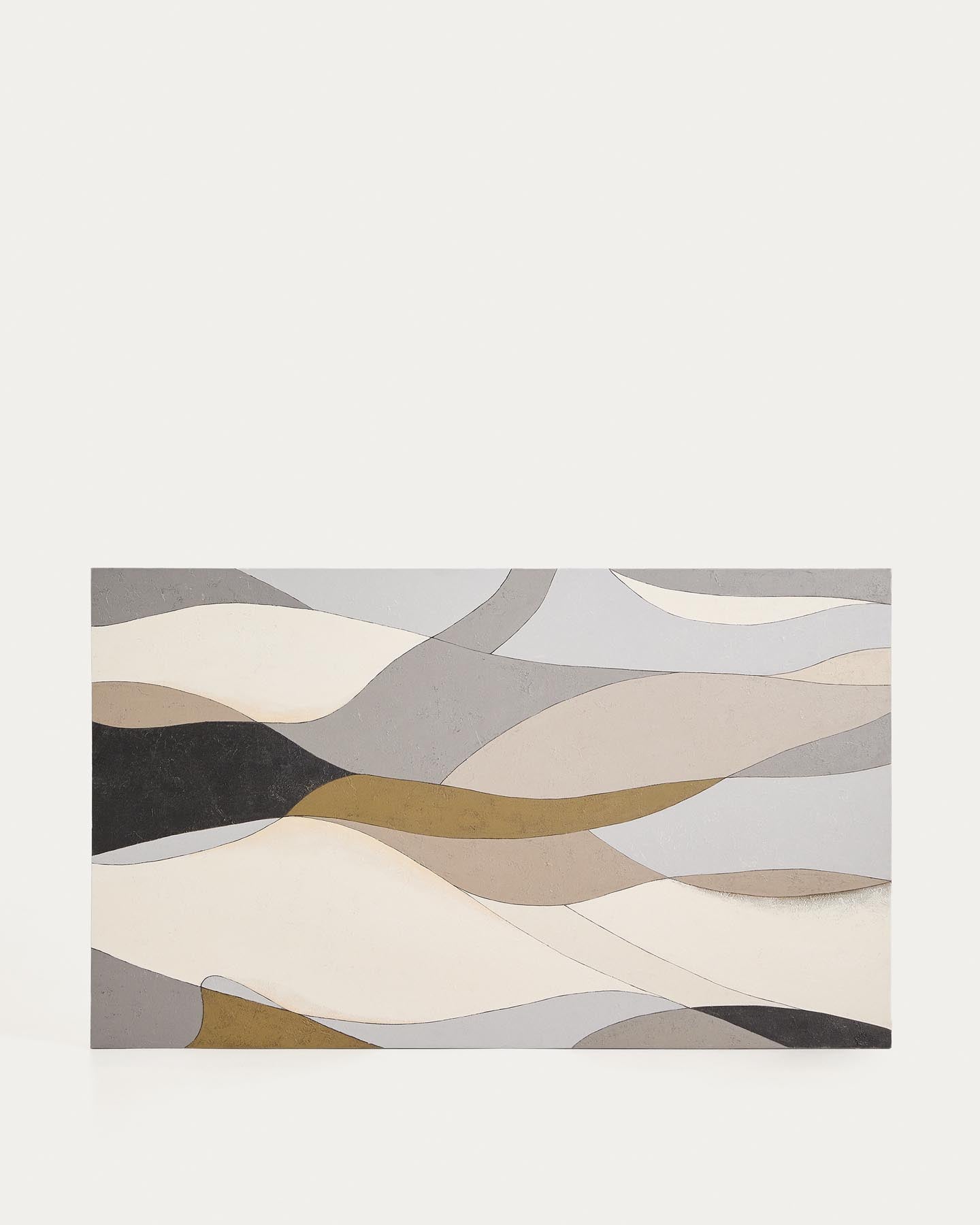 Abstrakte Leinwand Marvilo, Grau und Senfgelb, 120 x 200 cm in Mehrfarbig präsentiert im Onlineshop von KAQTU Design AG. Bild ist von Kave Home