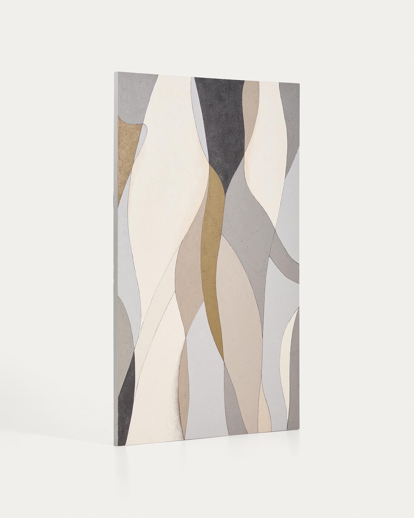 Abstrakte Leinwand Marvilo, Grau und Senfgelb, 120 x 200 cm in Mehrfarbig präsentiert im Onlineshop von KAQTU Design AG. Bild ist von Kave Home