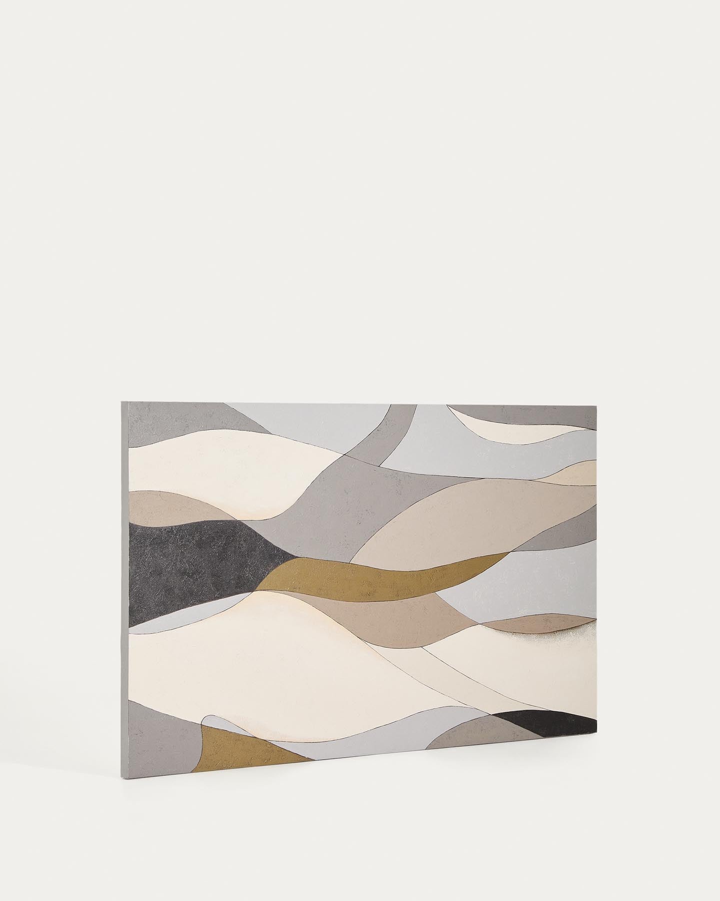 Abstrakte Leinwand Marvilo, Grau und Senfgelb, 120 x 200 cm in Mehrfarbig präsentiert im Onlineshop von KAQTU Design AG. Bild ist von Kave Home