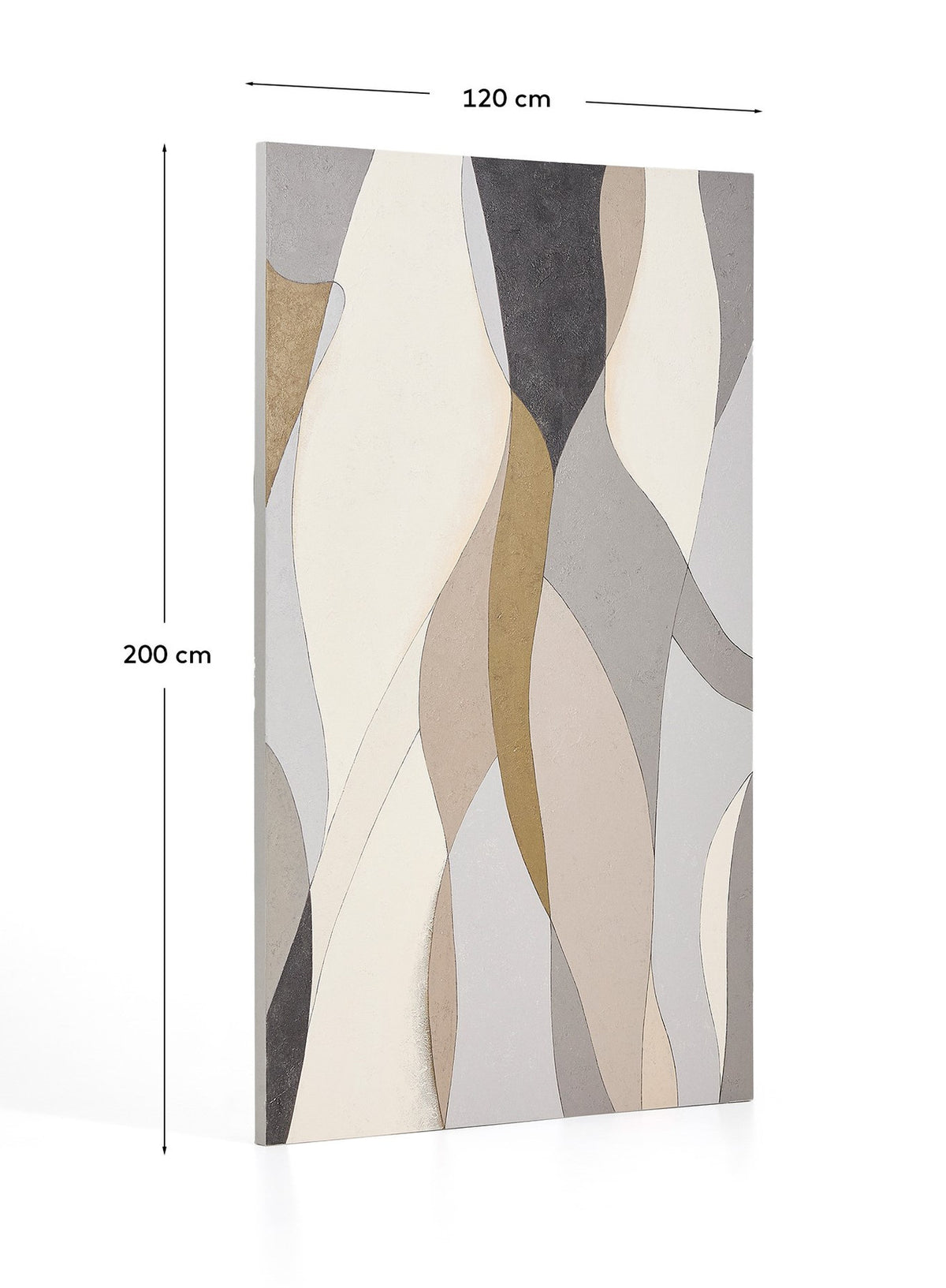Abstrakte Leinwand Marvilo, Grau und Senfgelb, 120 x 200 cm in Beige, Schwarz, Grau, Senfgelb präsentiert im Onlineshop von KAQTU Design AG. Bild ist von Kave Home