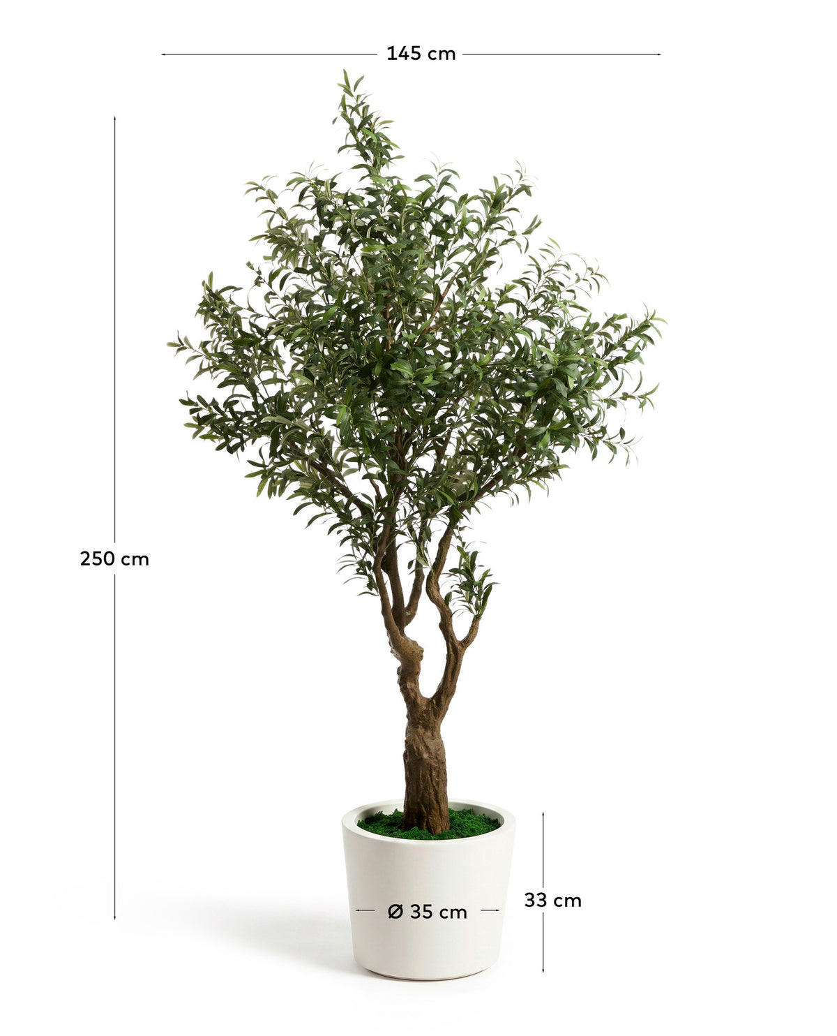 Künstlicher Olivenbaum mit weissem Topf, 250 cm in Weiss präsentiert im Onlineshop von KAQTU Design AG. Kunstpflanze ist von Kave Home