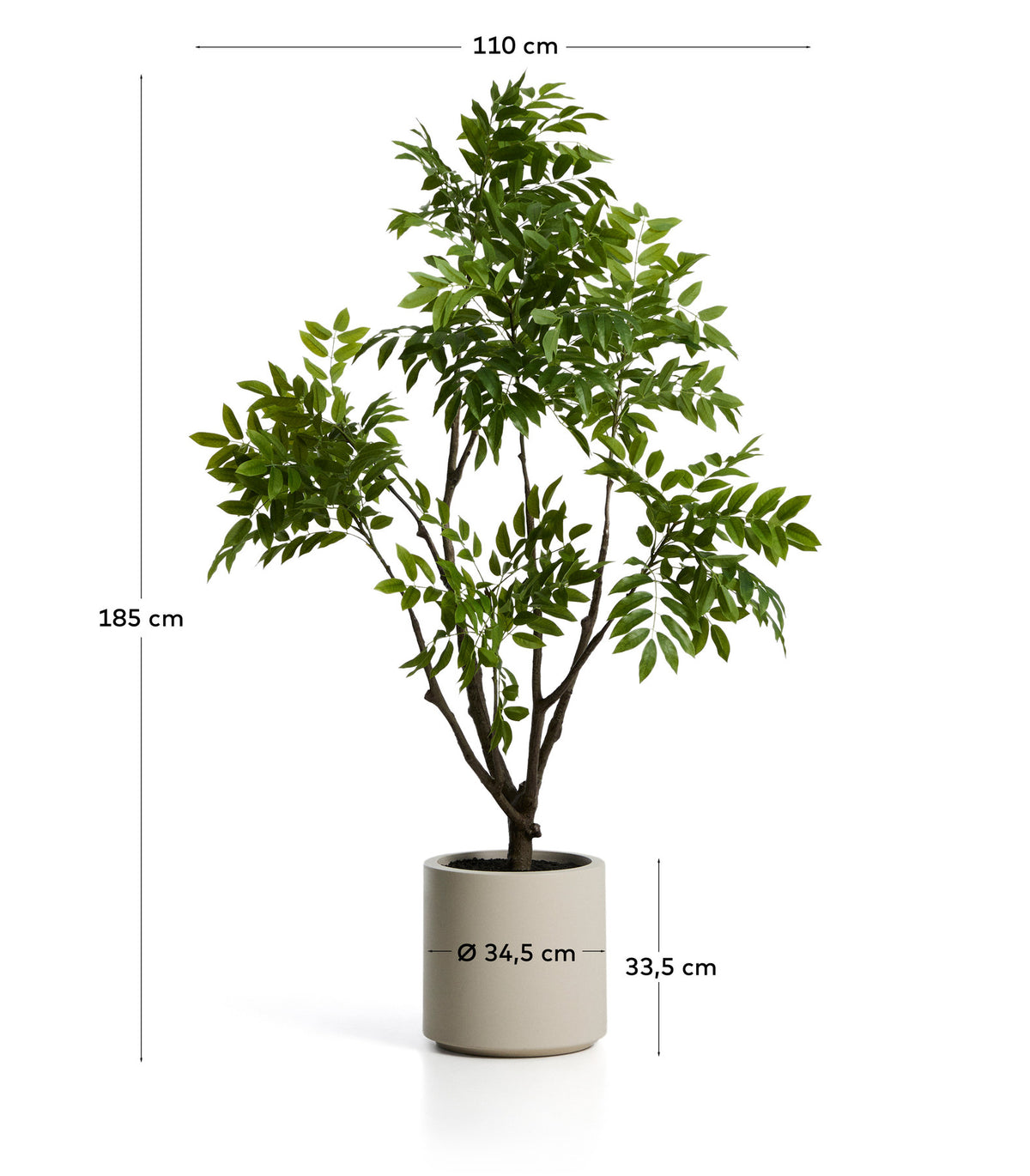 Künstlicher Essigbaum mit weissem Topf, 185 cm in Weiss präsentiert im Onlineshop von KAQTU Design AG. Kunstpflanze ist von Kave Home